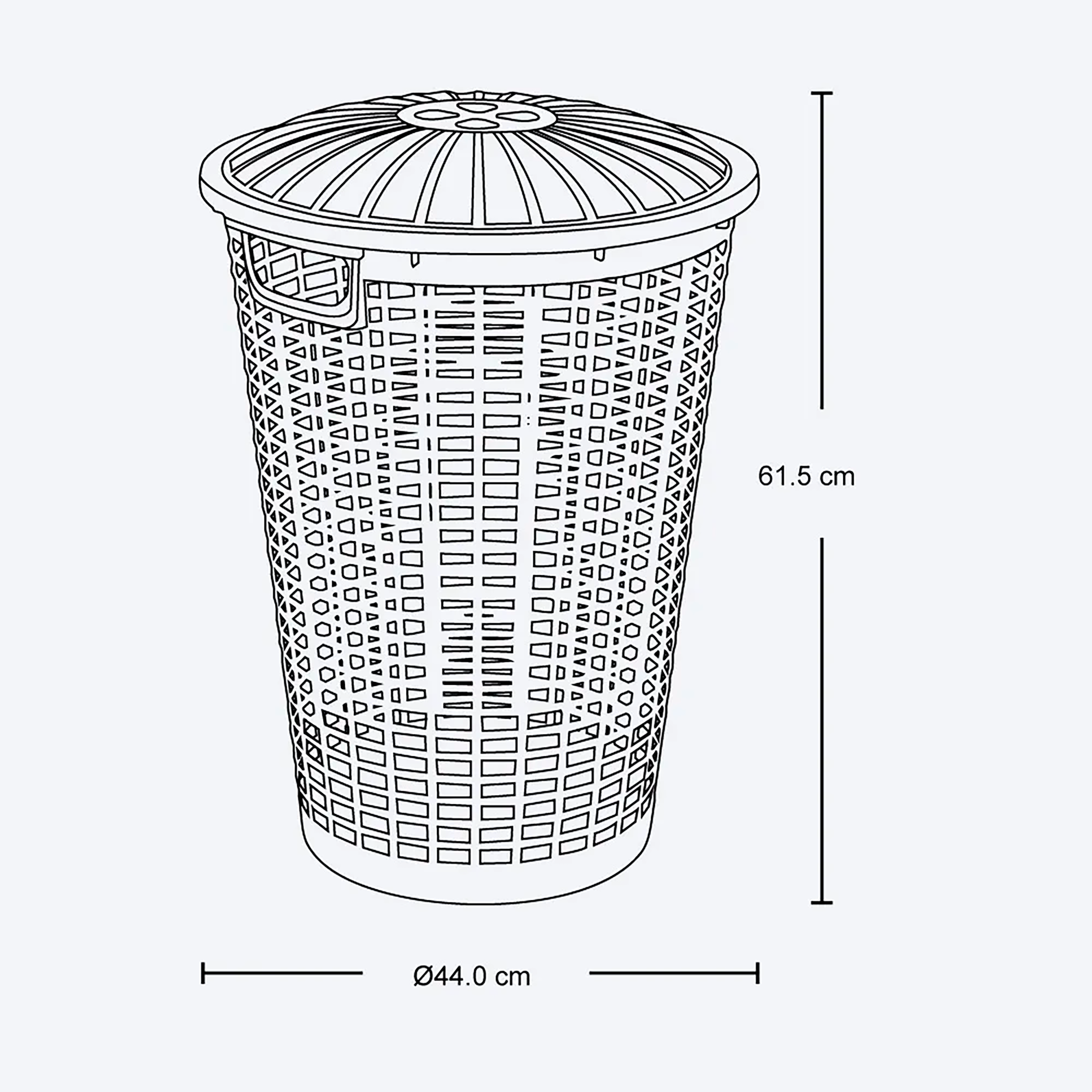 Cesta para Ropa Redonda Mocca RIMAX con Manijas