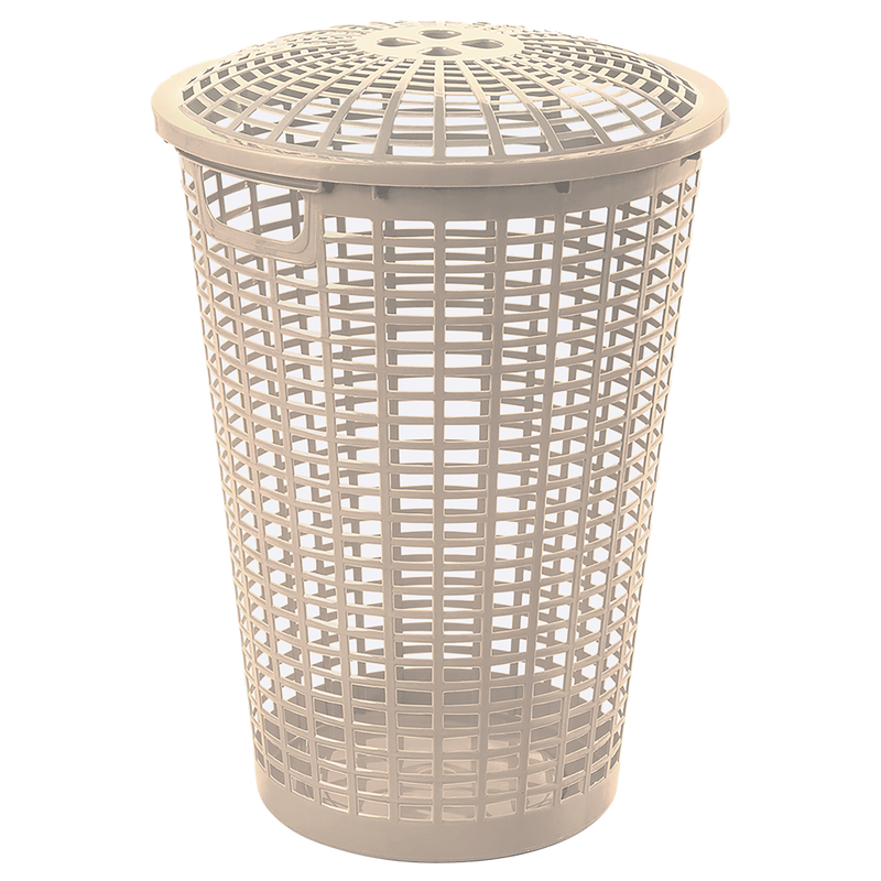 Cesta para Ropa Redonda Taupe RIMAX con Manijas