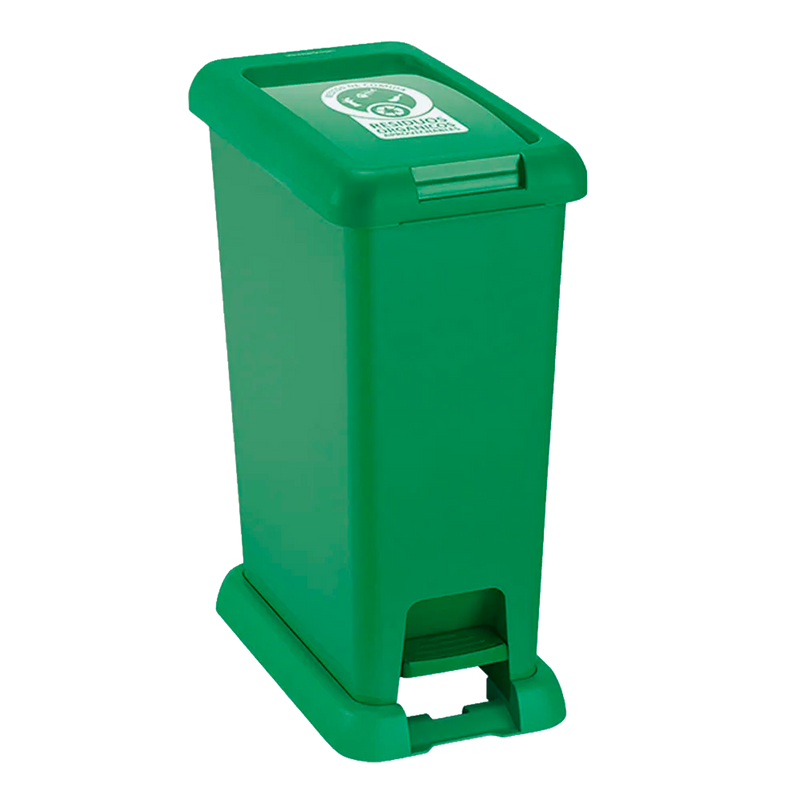 BASURERO PED 20L VD ORGAN APROV RIMAX