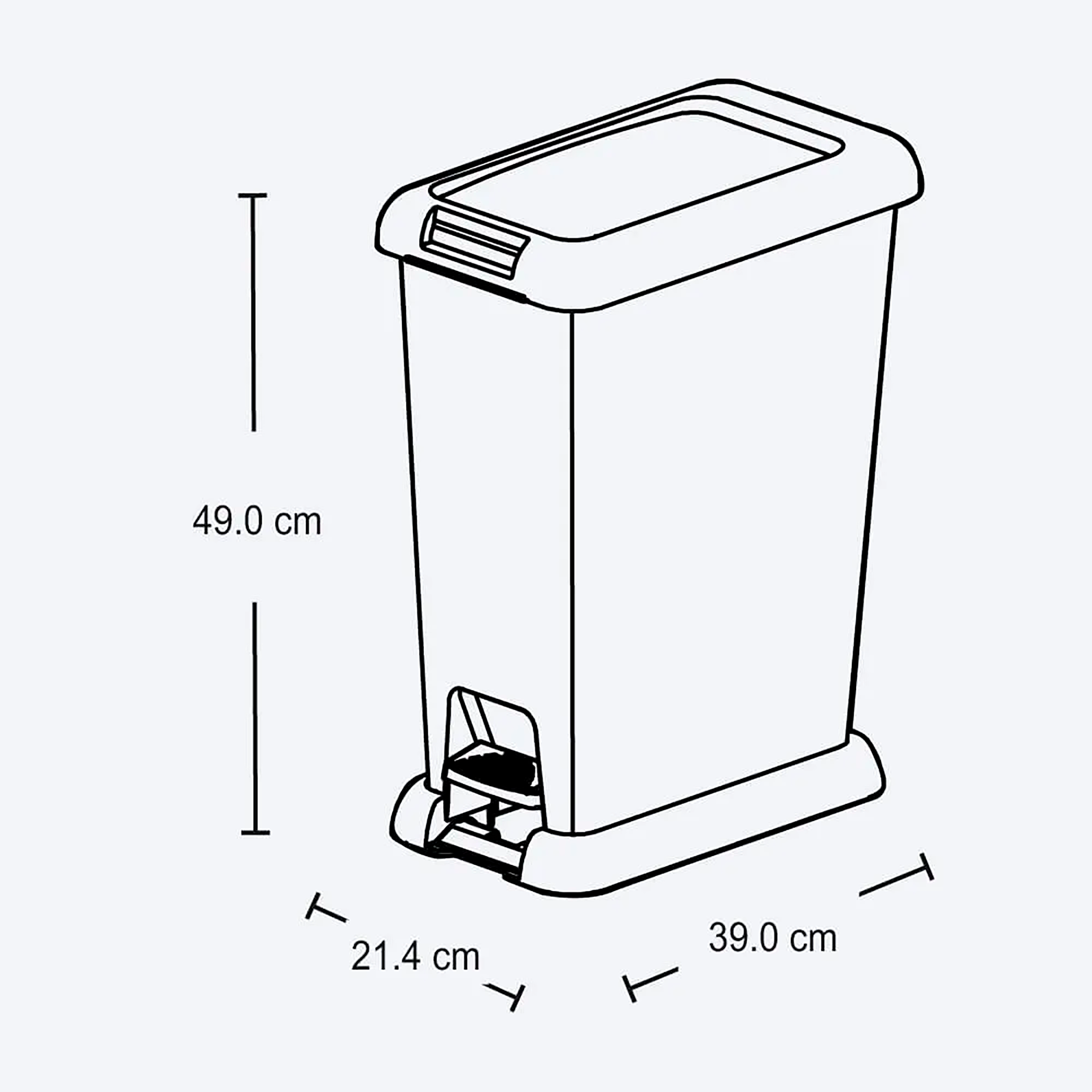 Basurero Pedal 20 Litros Negro RIMAX