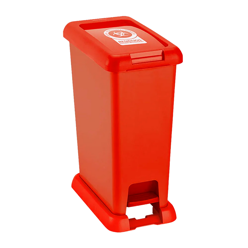 BASURERO PEDAL 20L ROJO RGO BIOL RIMAX