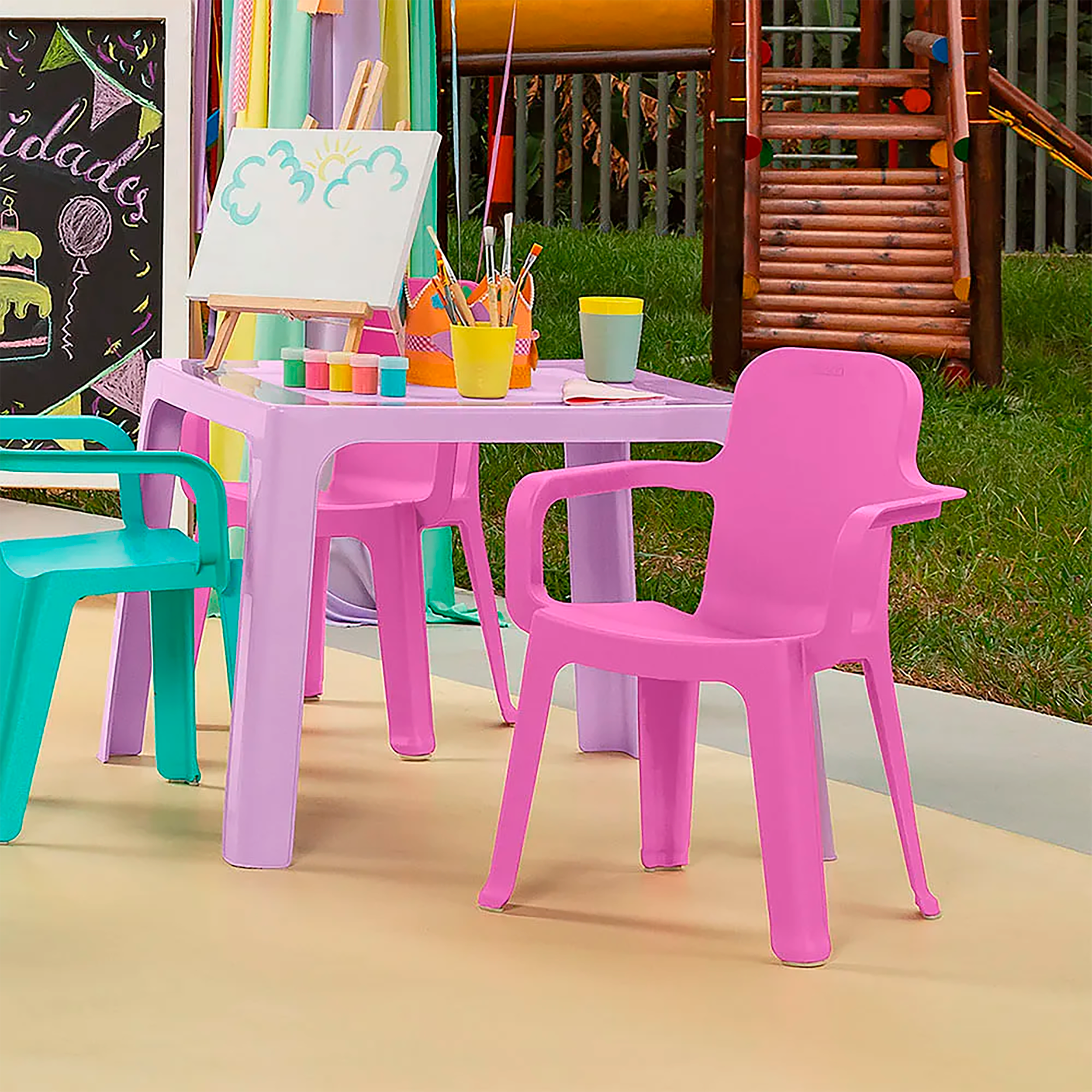 Silla Kinder Infantil Rosado Fuerte RIMAX
