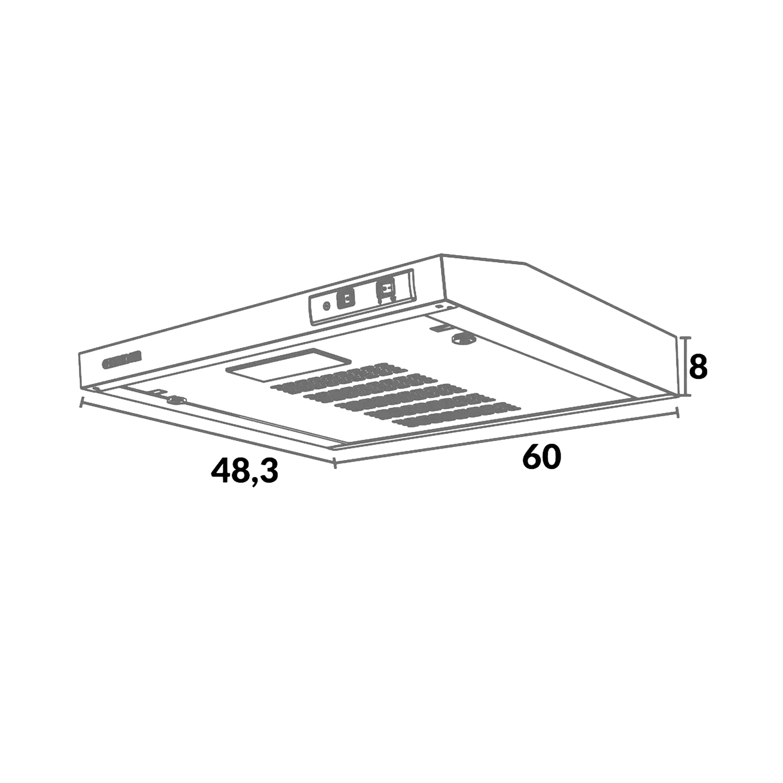 CAMPANA EXTRACTORA HORIZONTAL 60CM 2VELOCIDADES ACERO INOXIDABLE CHALLENEGER