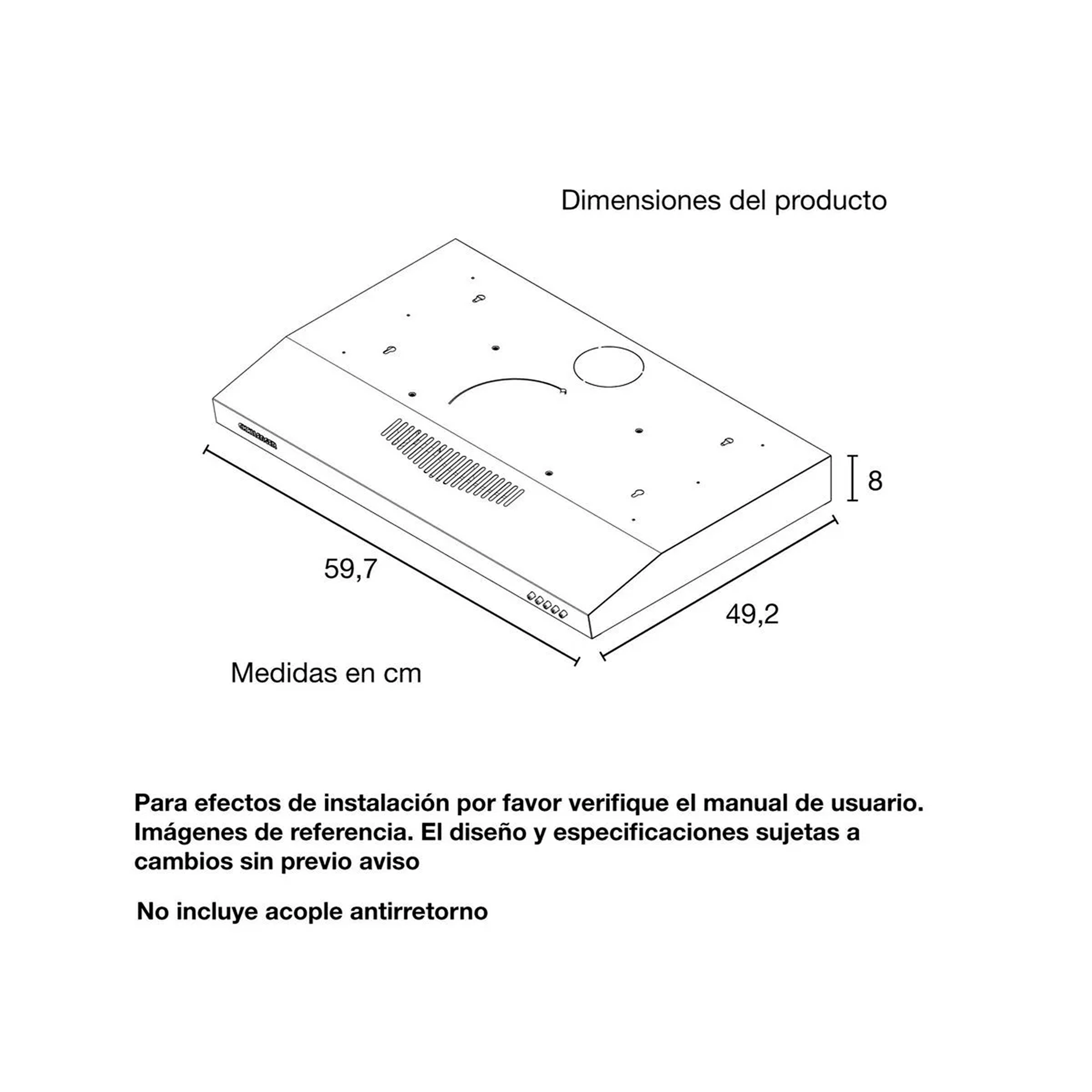 Campana Extractora Horizontal CHALLENGER 60 cm - CX 4310