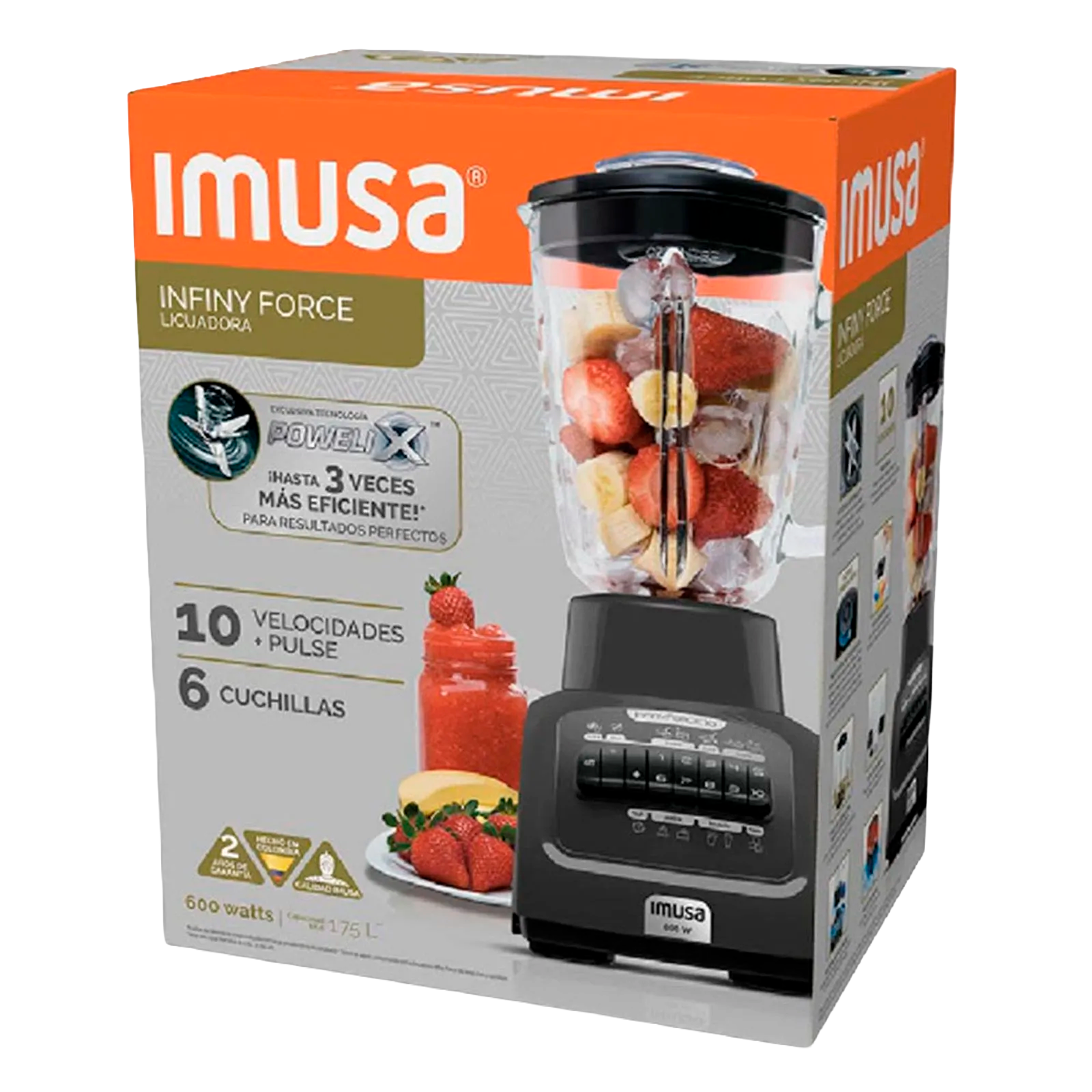 LICUADORA INFINY FORCE 10V GRIS IMUSA
