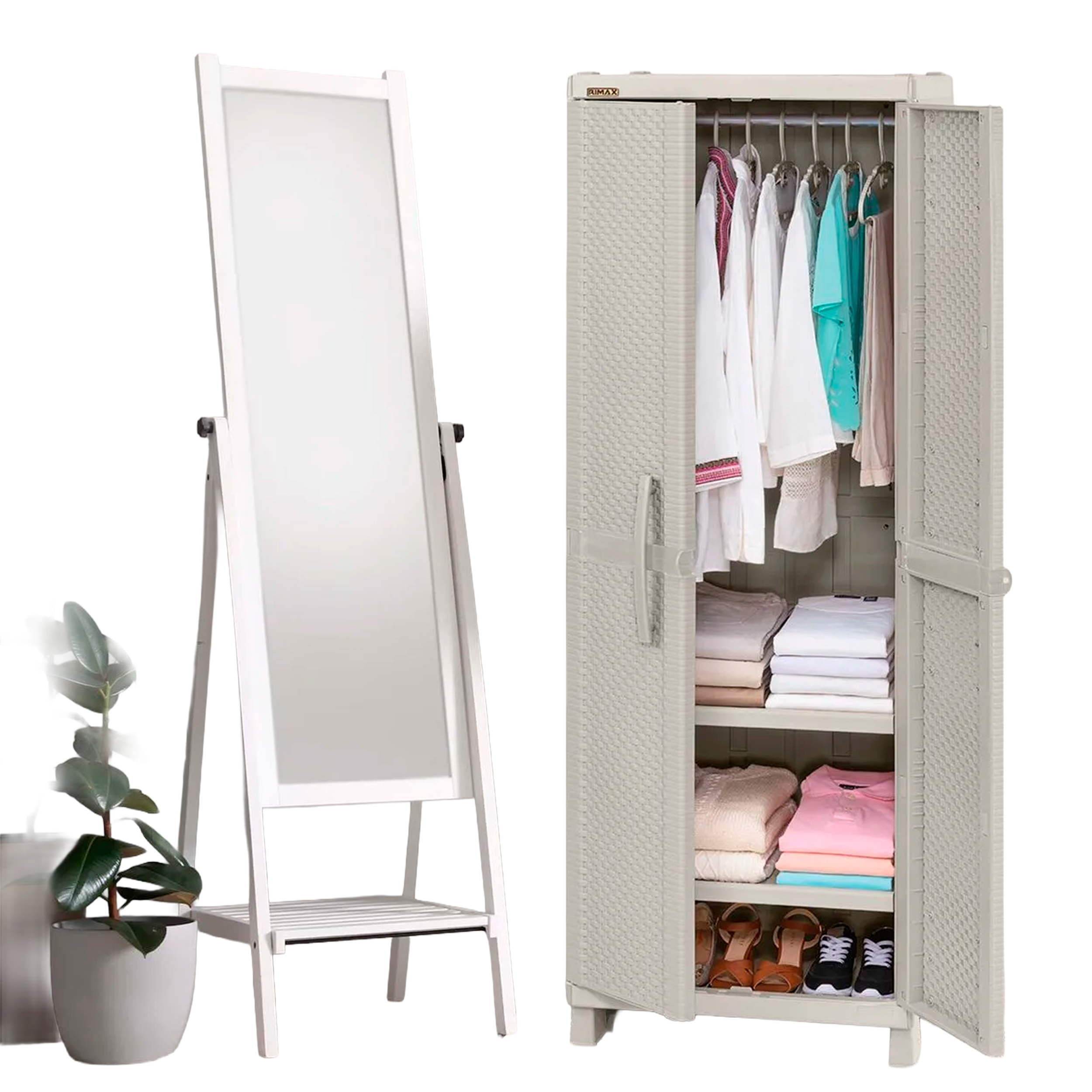 ARMARIO ROPA RATTAN TAUPE RIMAX