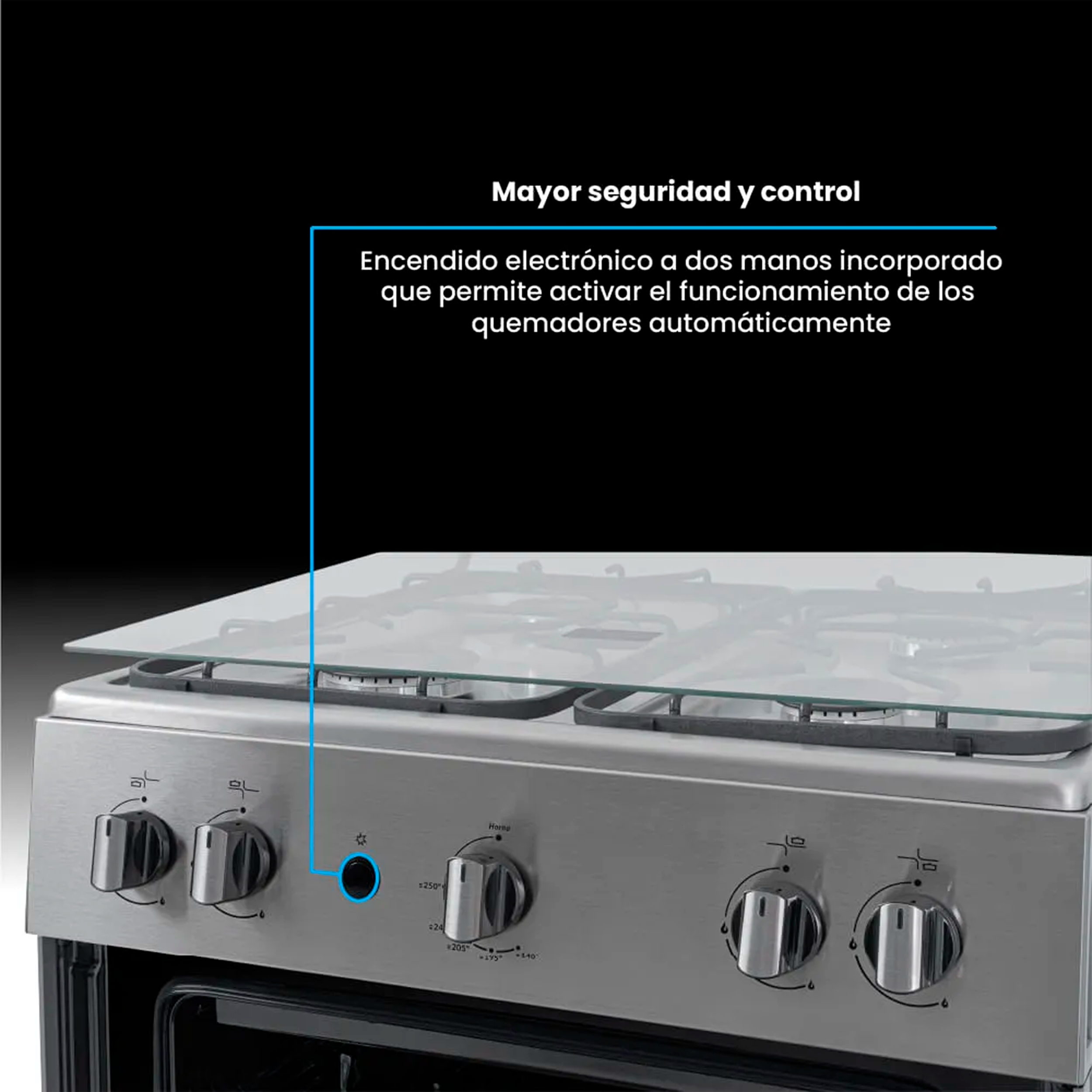 Estufa de piso CHALLENGER 60 cm 4 puestos Gas natural - SI 9461