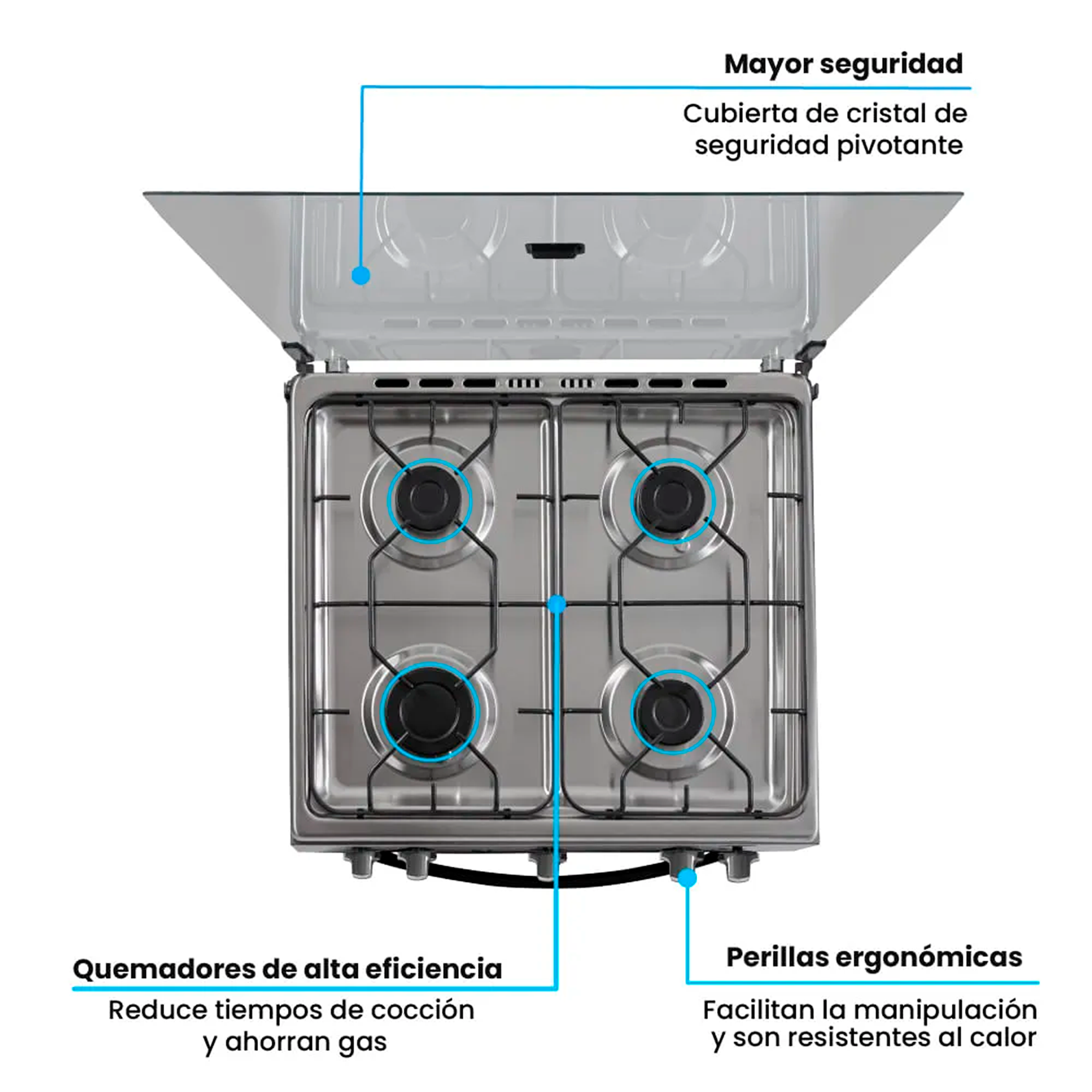Estufa de piso CHALLENGER 60 cm 4 puestos Gas natural - SI 9461