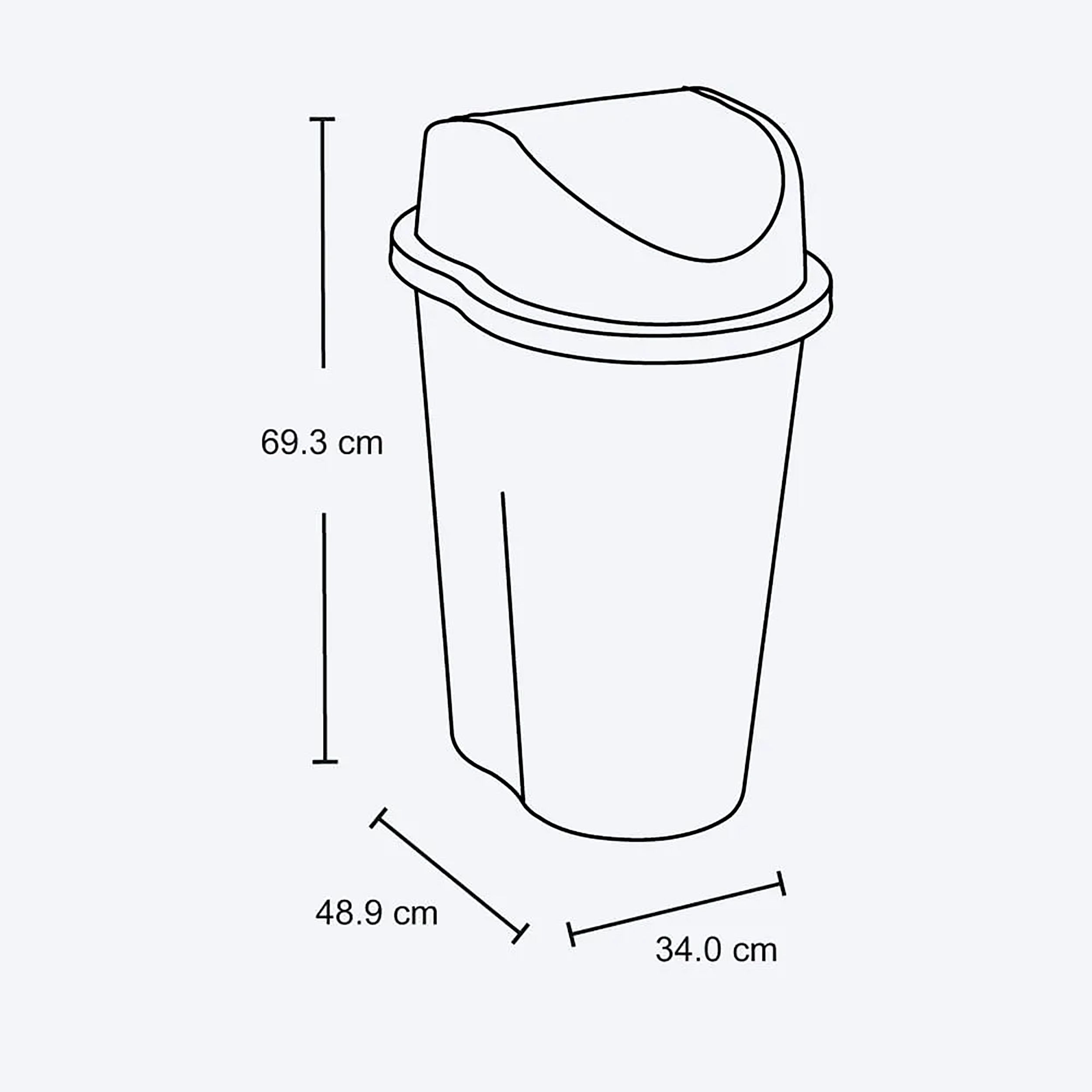 Papelera Style Tapa Vaiven 50 Litros Taupe RIMAX