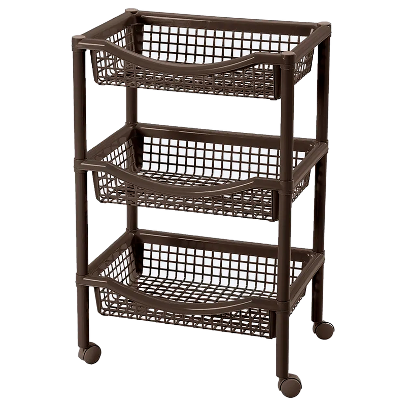 Canasta Móvil Rectangular de 3 Niveles Wengue RIMAX