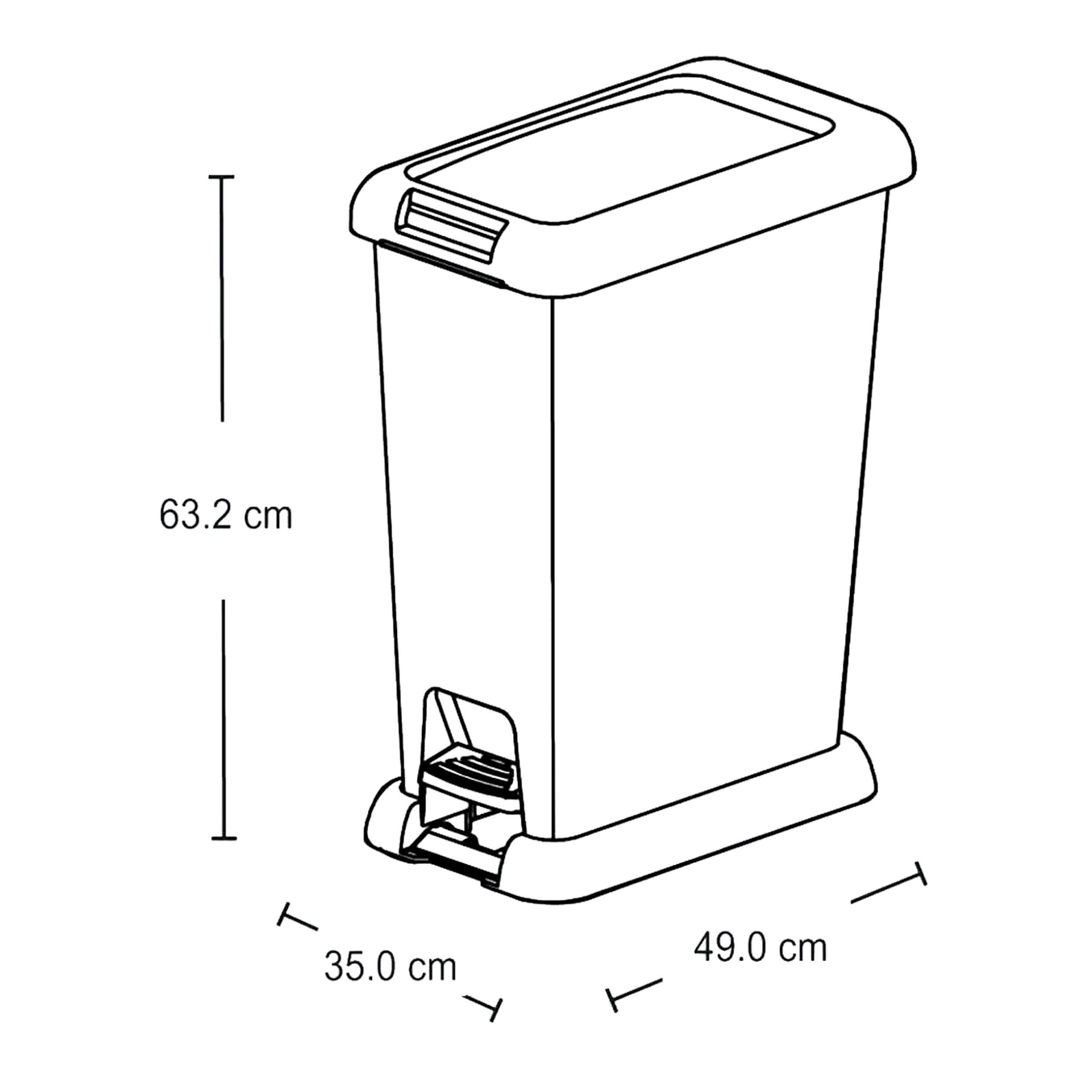BASURERO PED 35L NEGRO NO APROV RIMAX