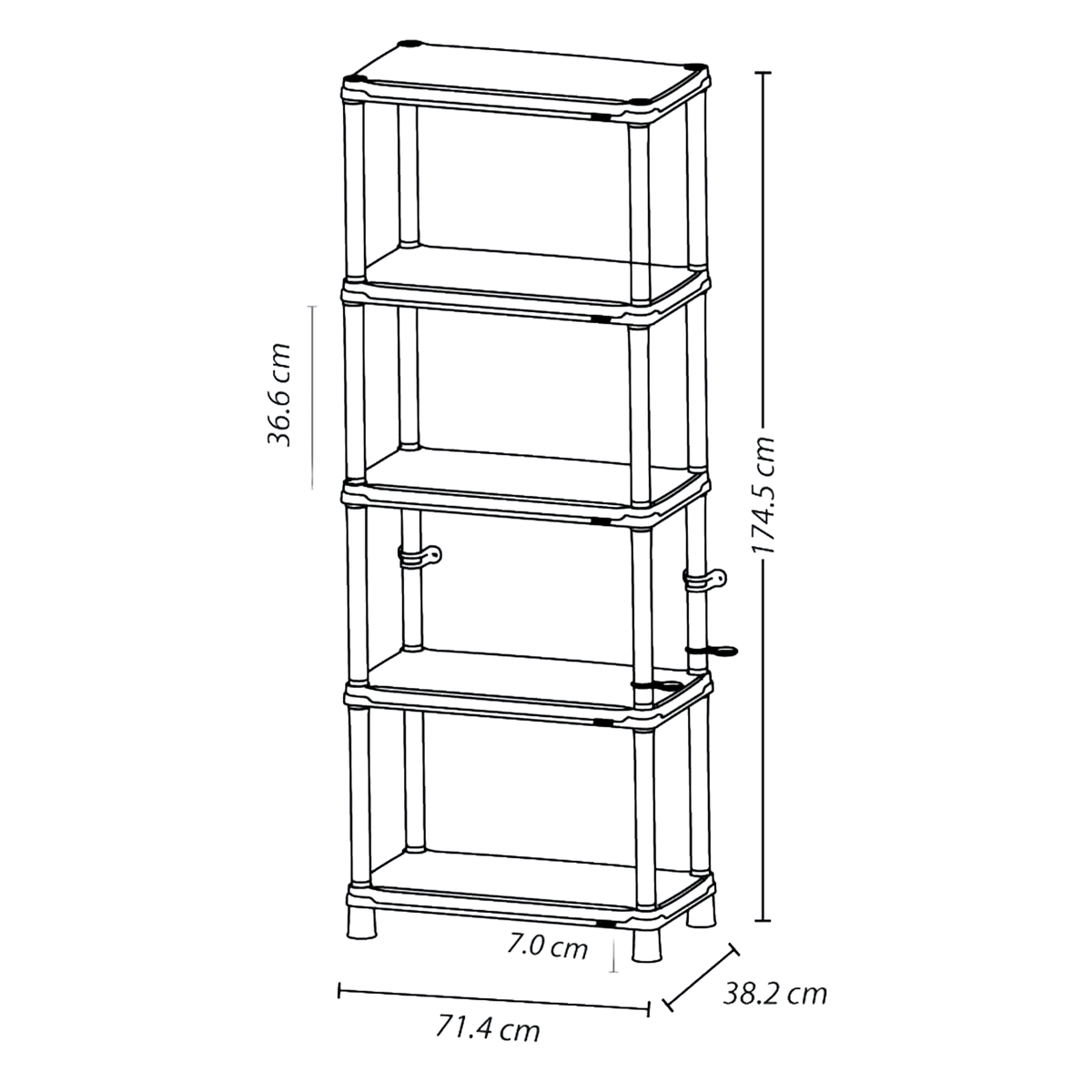 ESTANTE SOLIDO 15 5N NEGRO RIMAX