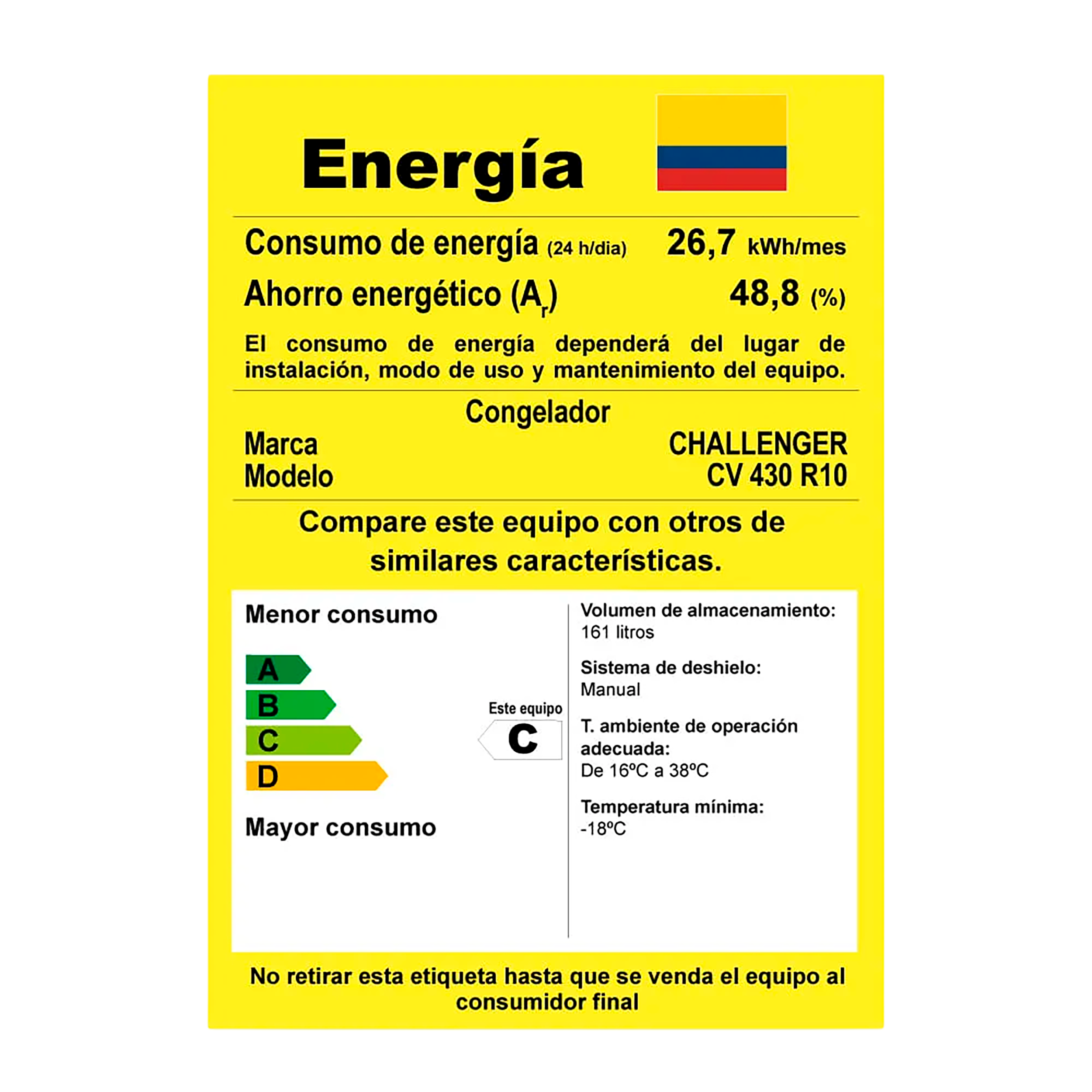 CONGELADOR VERTICAL 7R 168L TITANIUM IMP