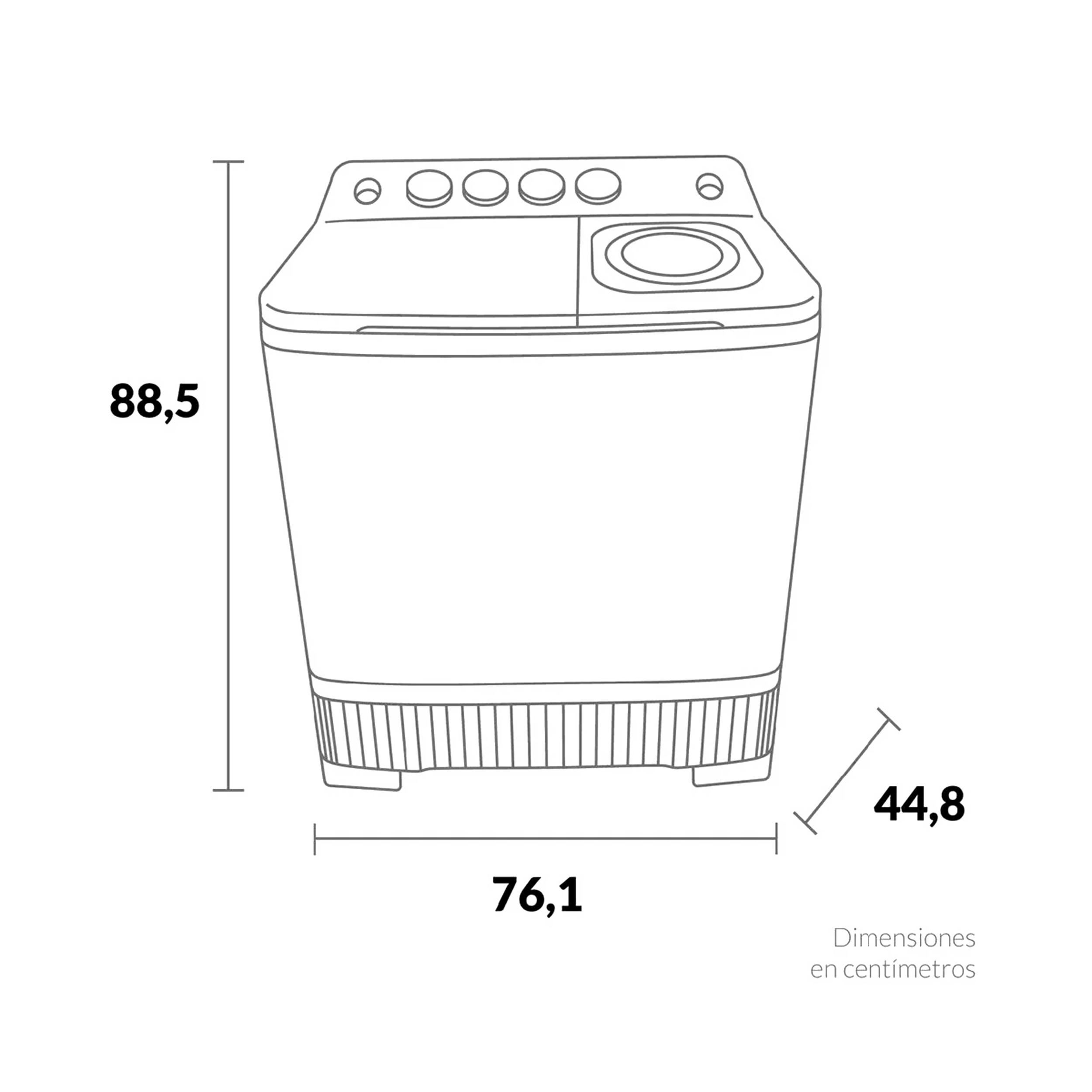 LAVADORA DOBLE TINA 11KG BL CHALLENGER
