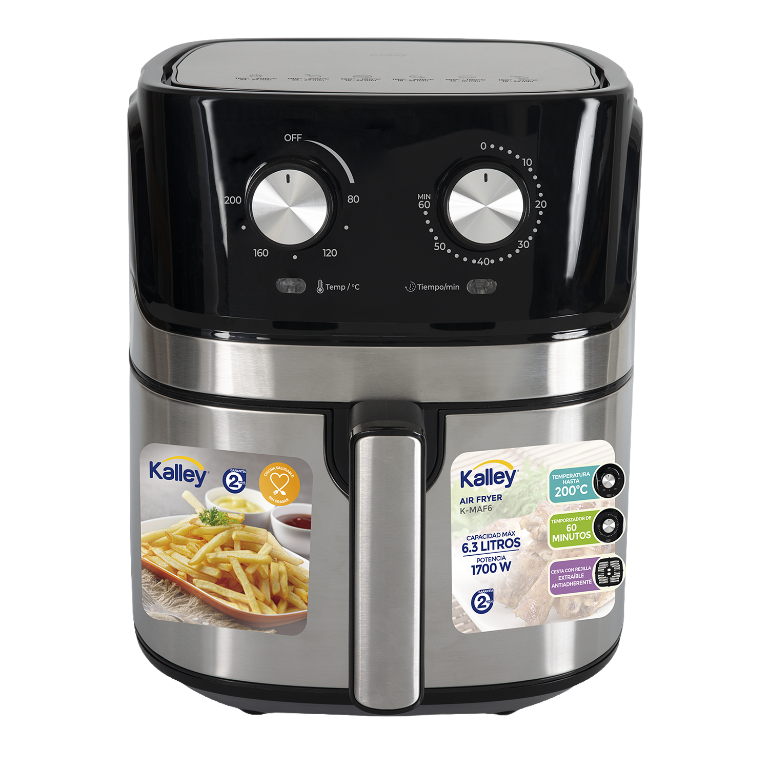 Freidora de Aire KALLEY 6.3 Litros K-MAF6 Negro