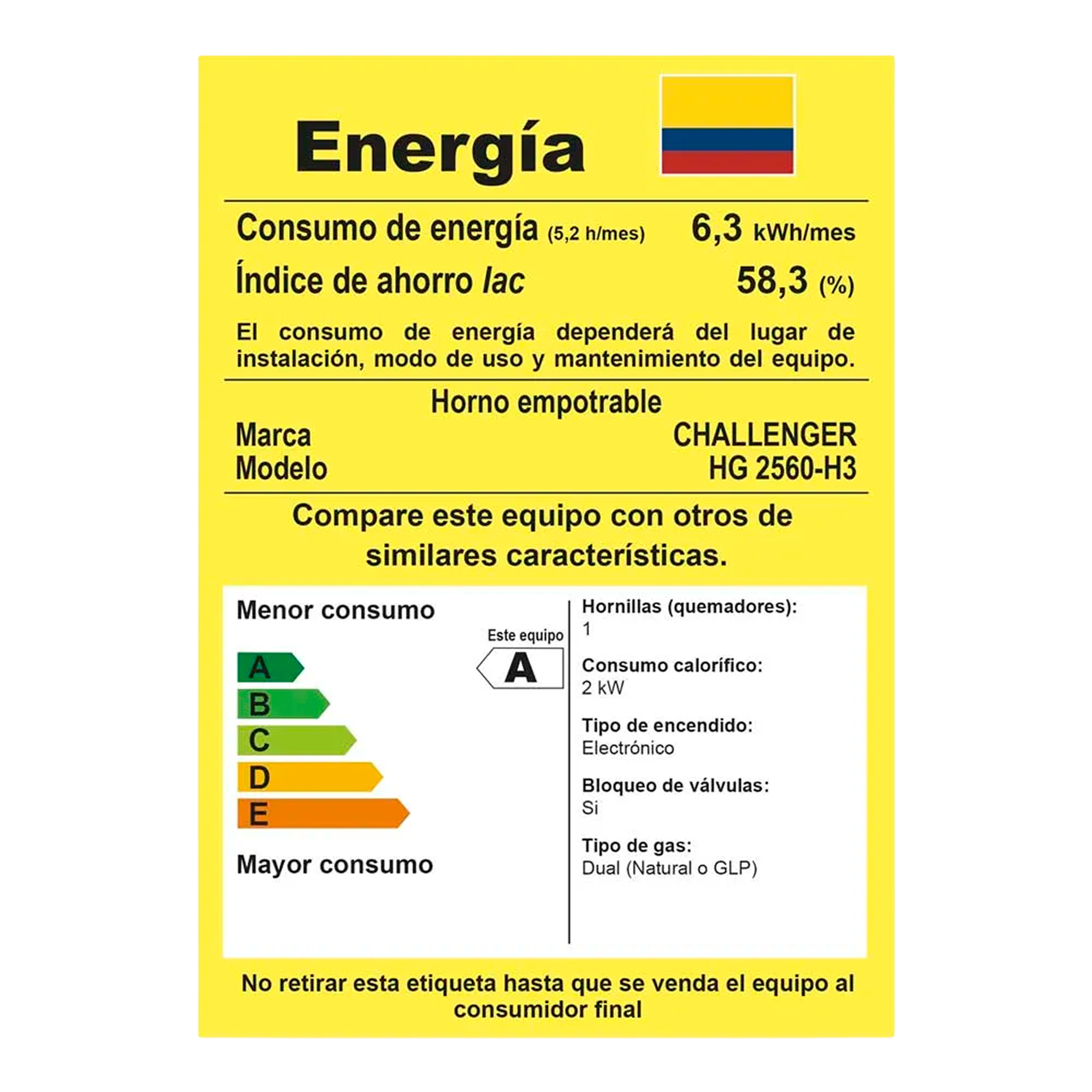 HORNO GN/DOR.120V/NEGRO/E.E CHALLENGER