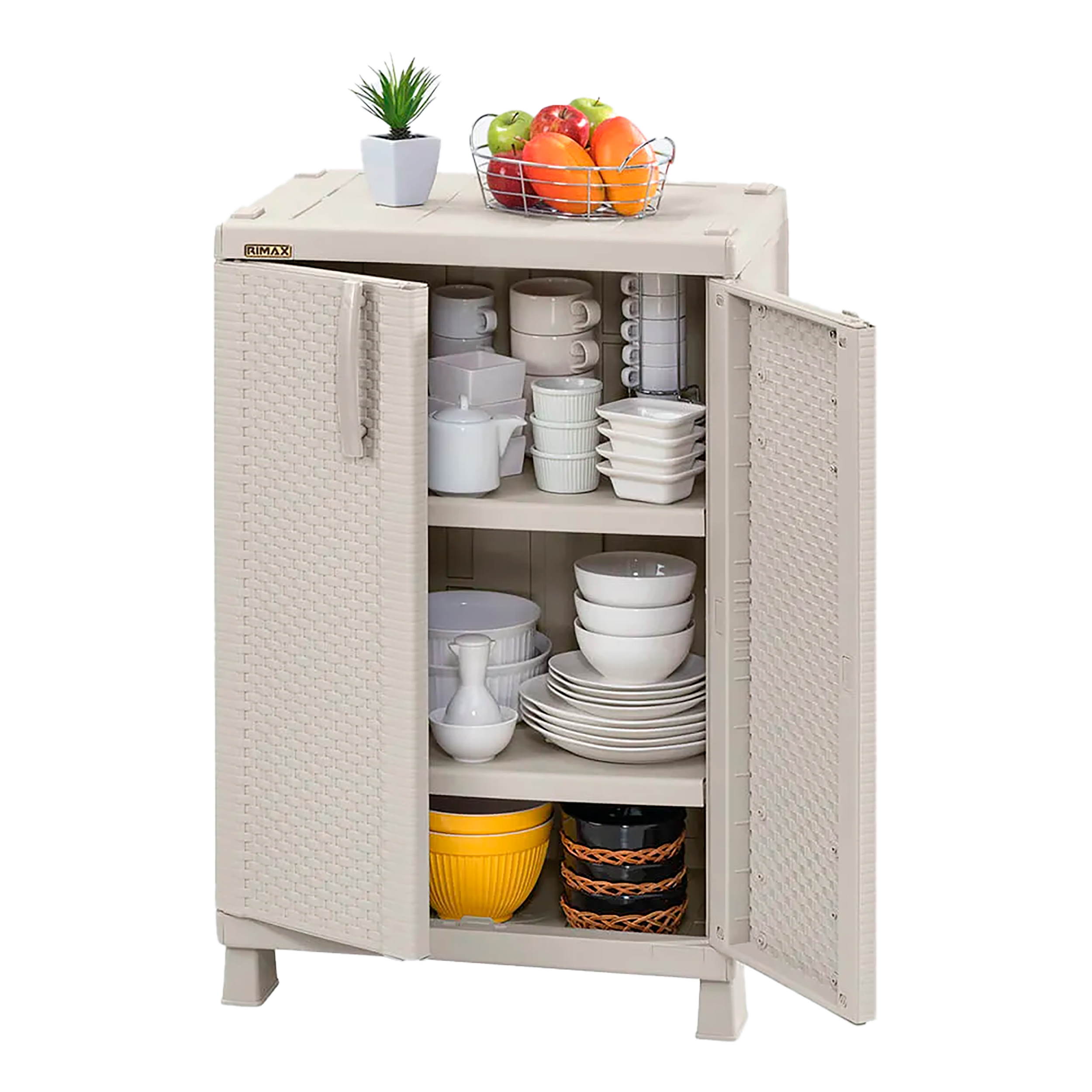 Armario Mediano Apariencia Rattan Taupe RIMAX