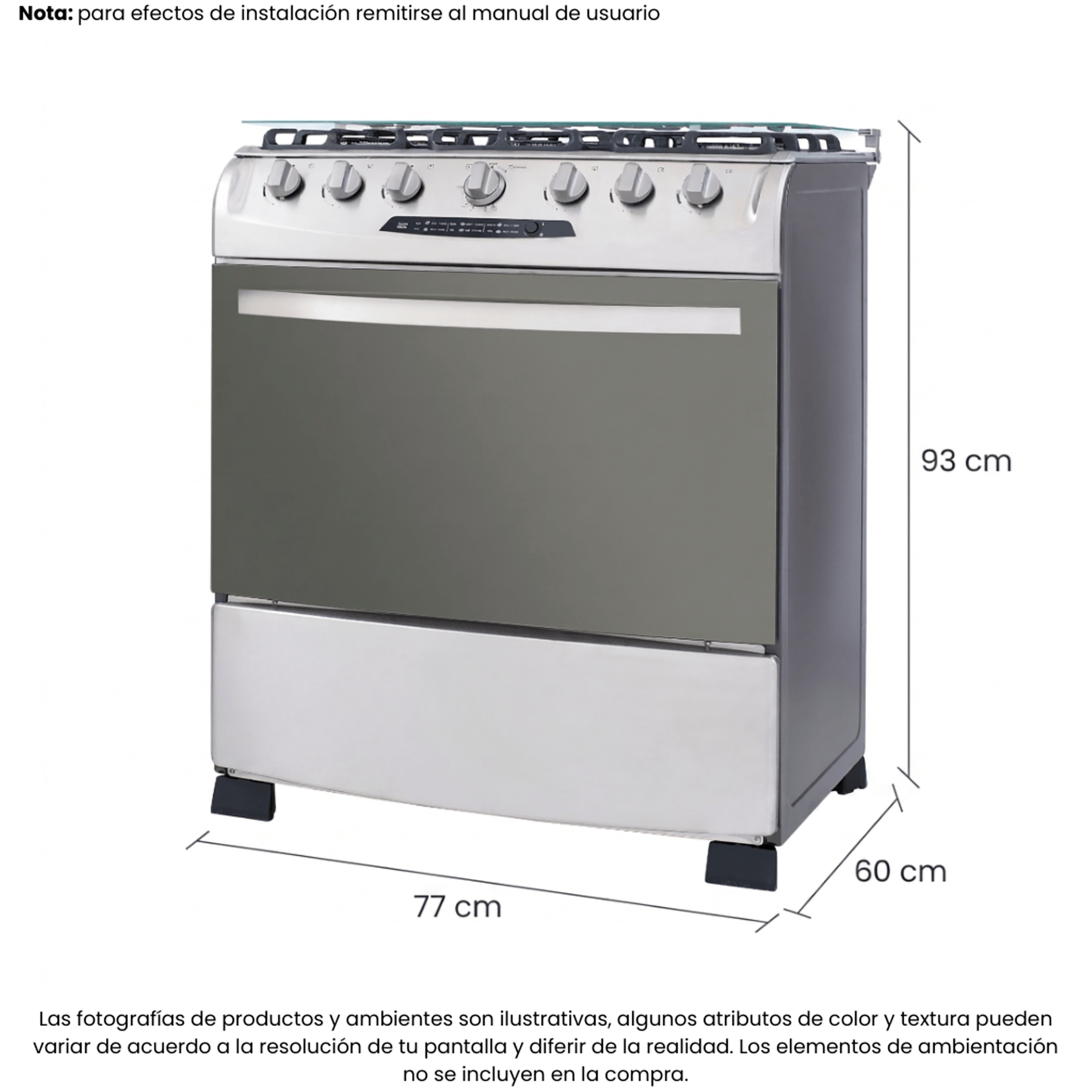 Estufa Orégano Haceb 76 cms inox gas propano