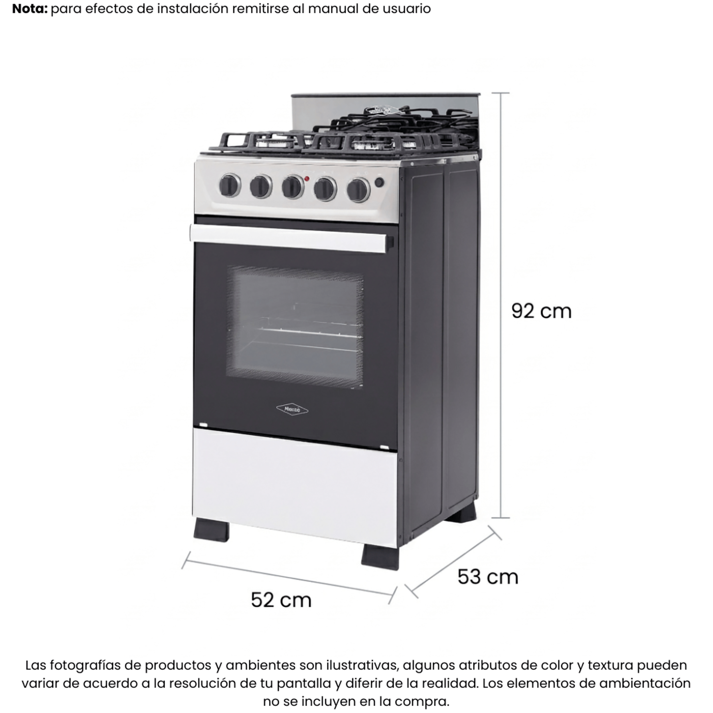 Estufa Romero Cristal Haceb 50 cms Gas Propano Inox