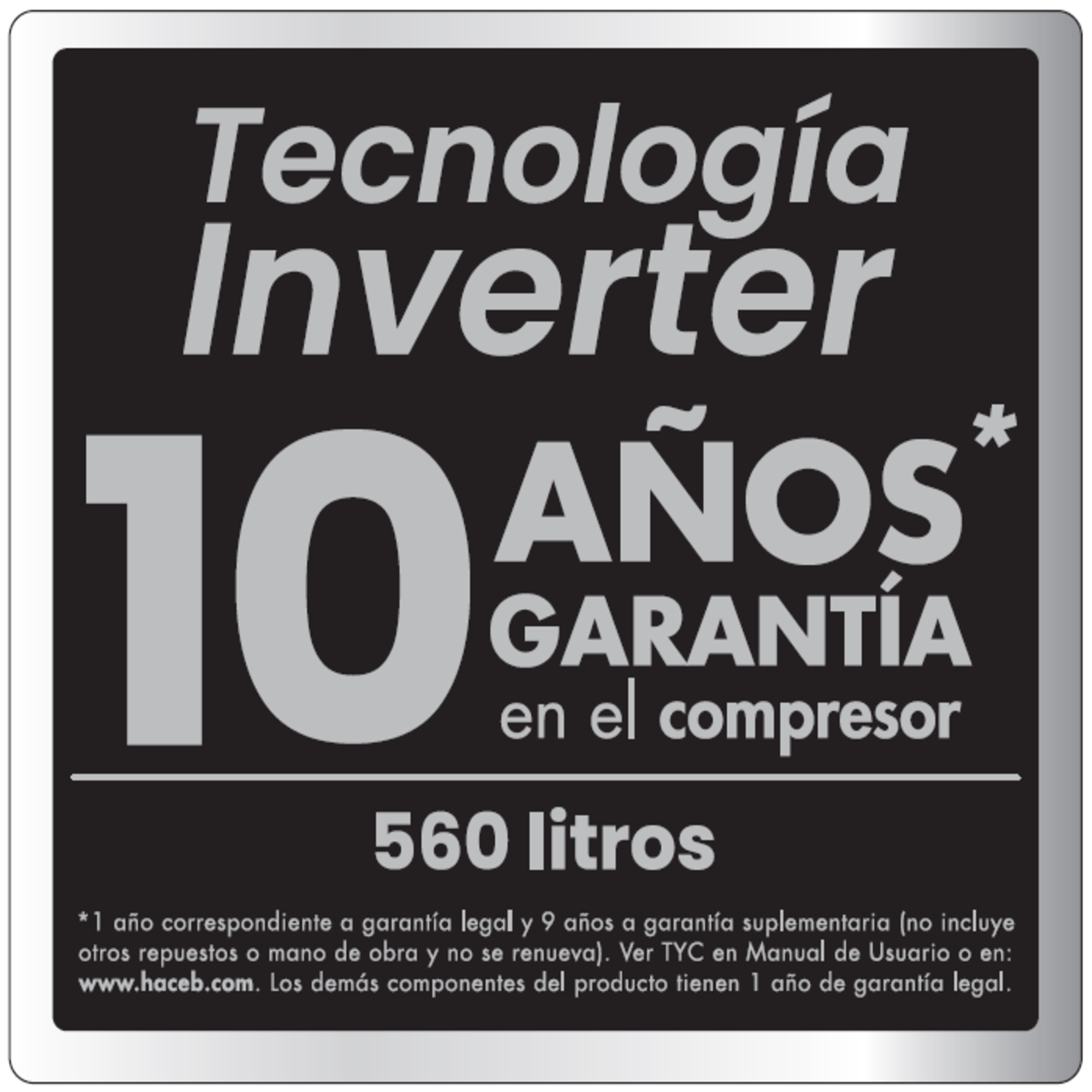 Nevecón HACEB Side by Side 529 Litros Sin Escarcha Manija Externa Panel Digital Inverter Negro