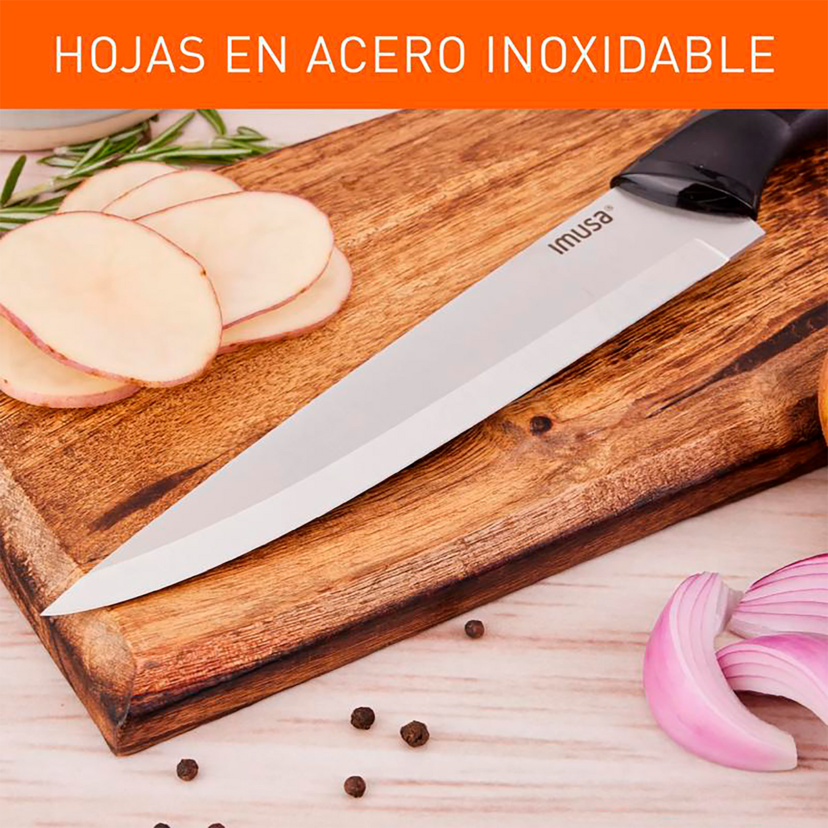 Cuchillo Rebanador IMUSA Talent 20 cm Negro