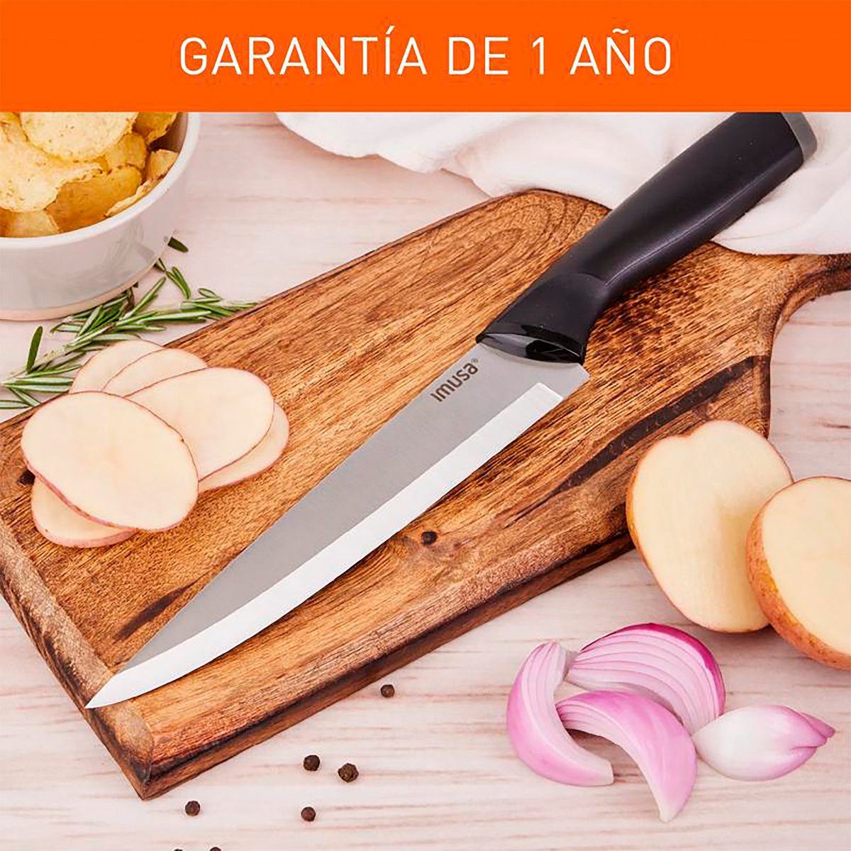 Cuchillo Rebanador IMUSA Talent 20 cm Negro