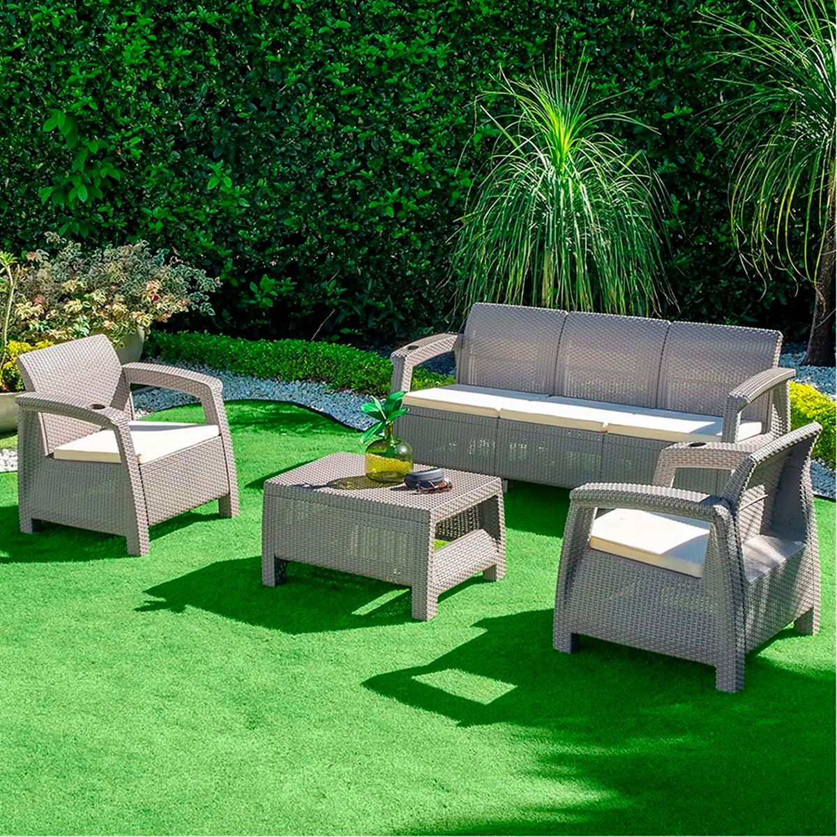 JUEGO DE SALA FERRARE ELEGANCE TAUPE MQ