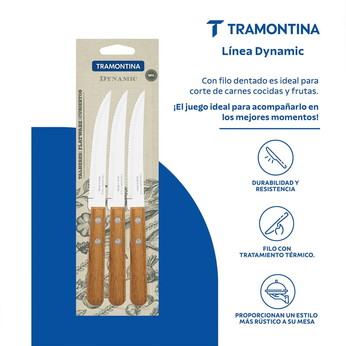 JUEGO CUCHILLOS 3 PZ DYNAMIC TRAMONTINA
