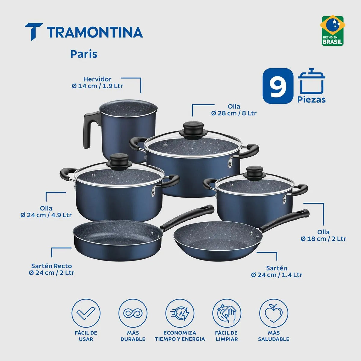 BATERIA 9PZ TRAMONTINA