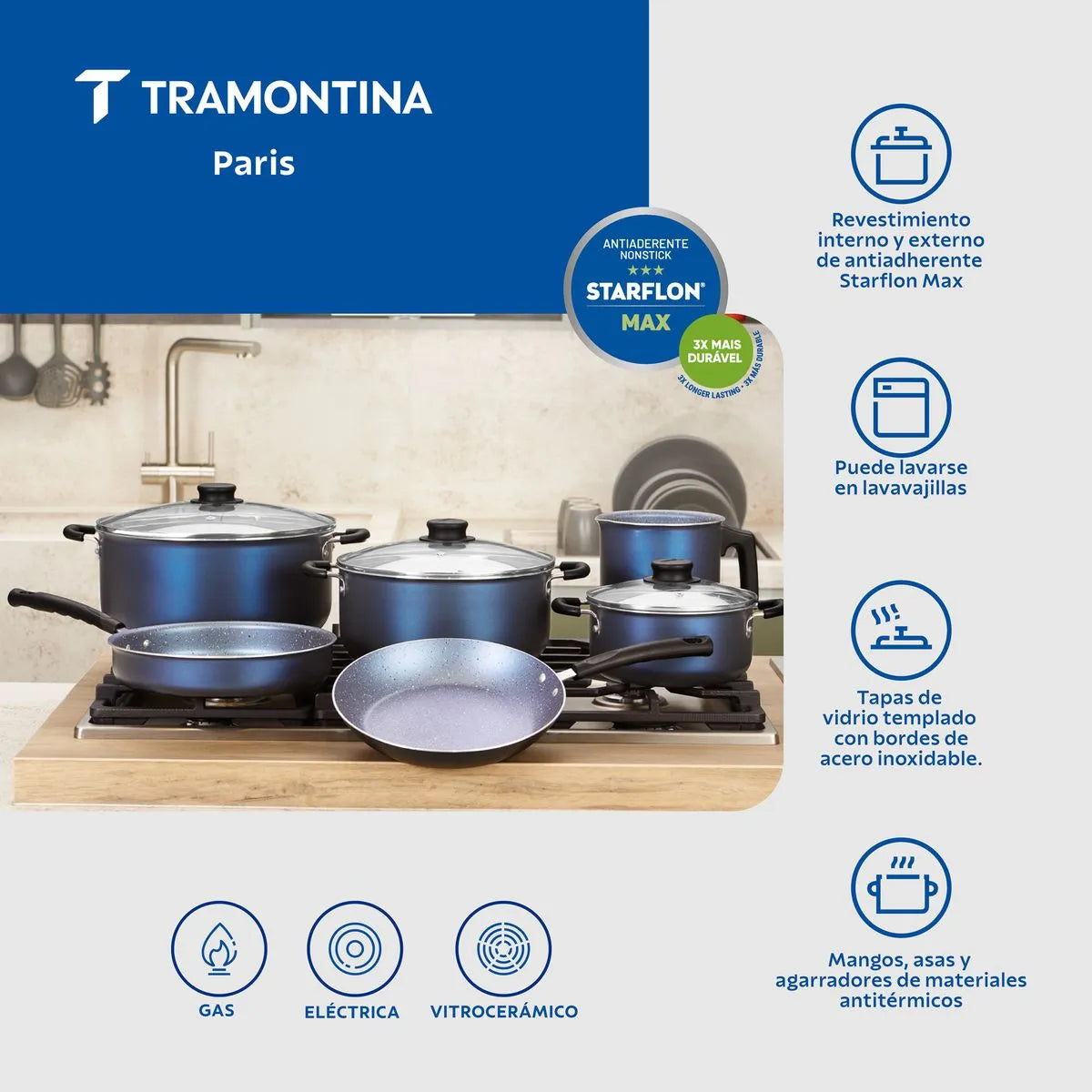 BATERIA 9PZ TRAMONTINA