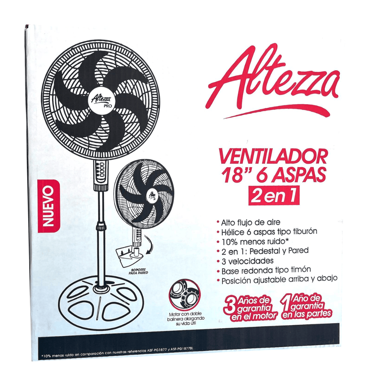 VENTI PRO 18 2EN1 6 ASPAS M/PLASTICA NEG