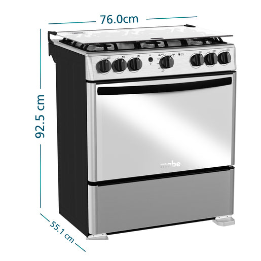 COCINA 76CM INOX GAS MABE