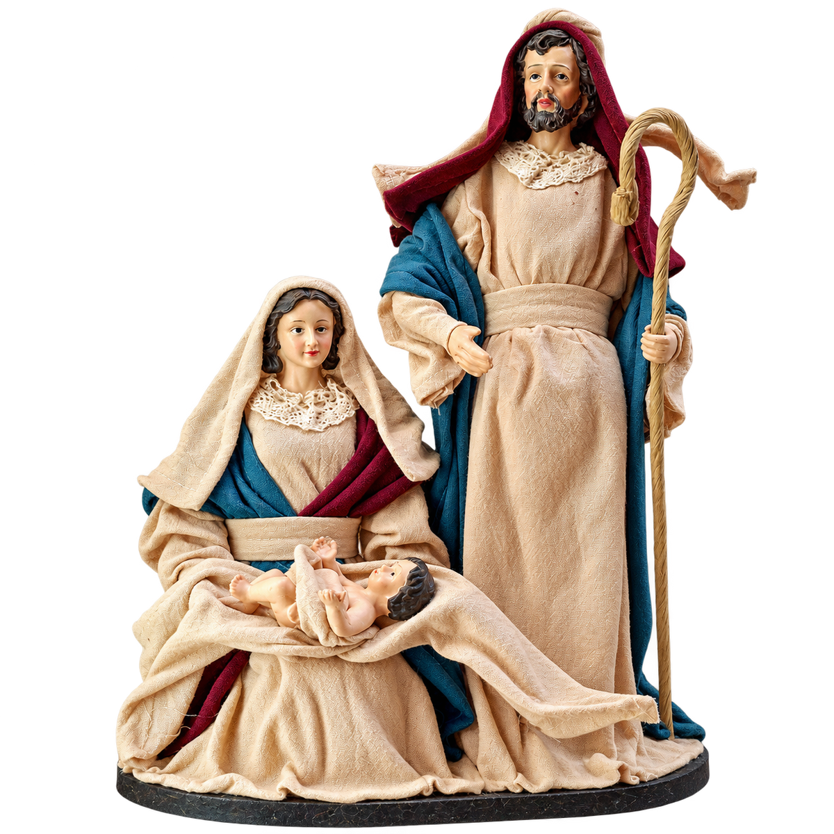 Ornamento Navideño en Tela Jesús y Virgen María Rojo – Ref. 54753