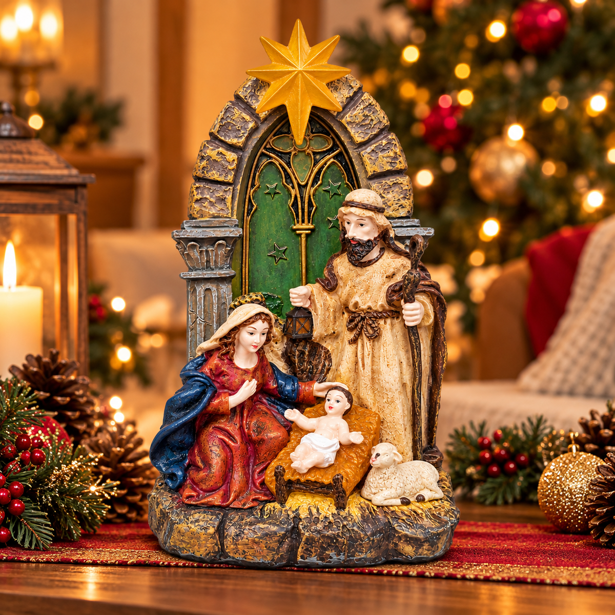 Pesebre Navideño en Resina Dorado HBC – Ref. 54759