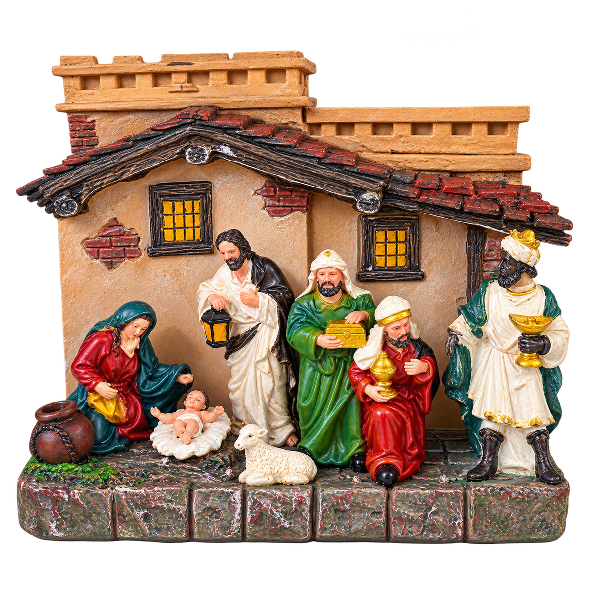 Pesebre Navideño en Resina Dorado/Café HBC – Ref. 54762