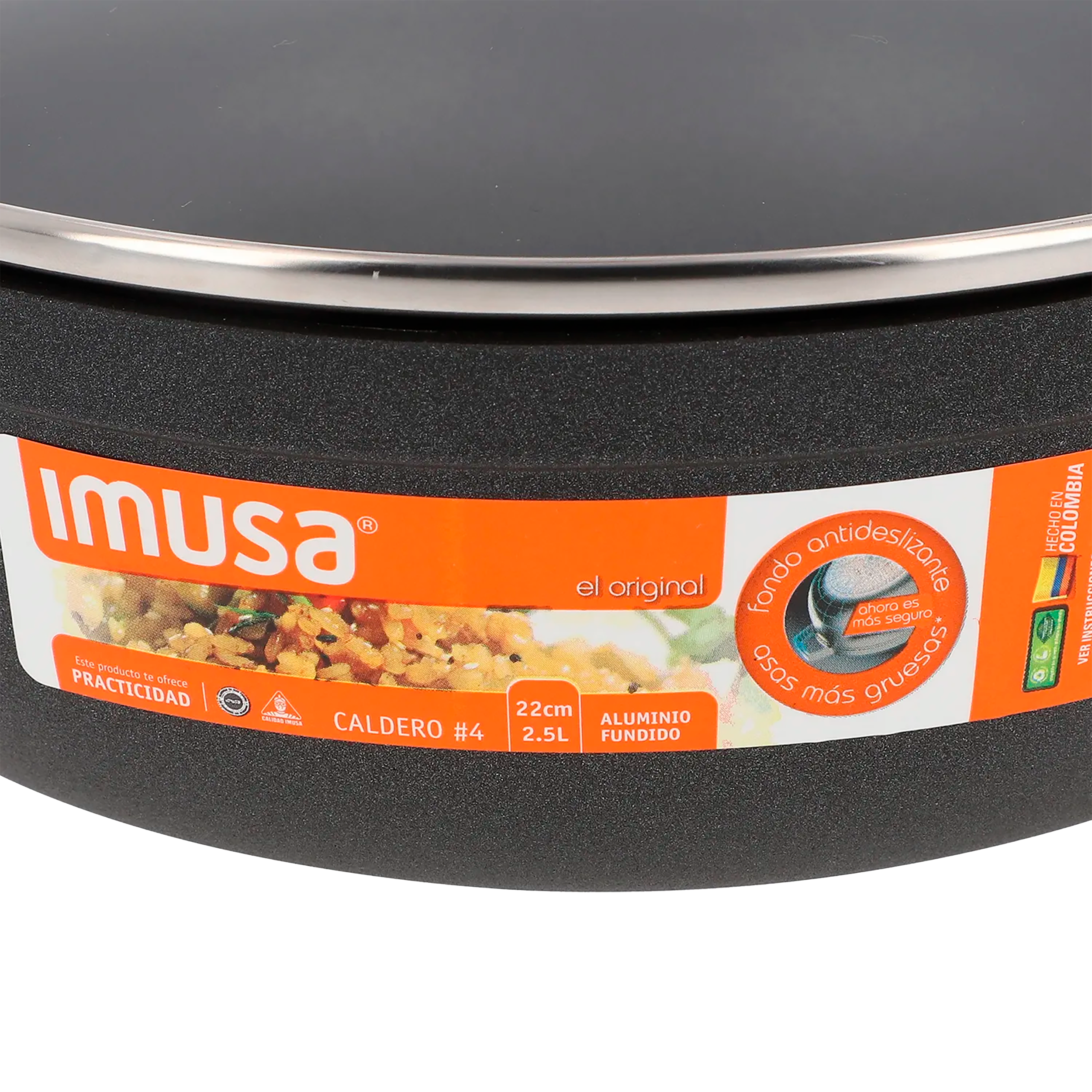 Caldero IMUSA con tapa de vidrio 22 cm