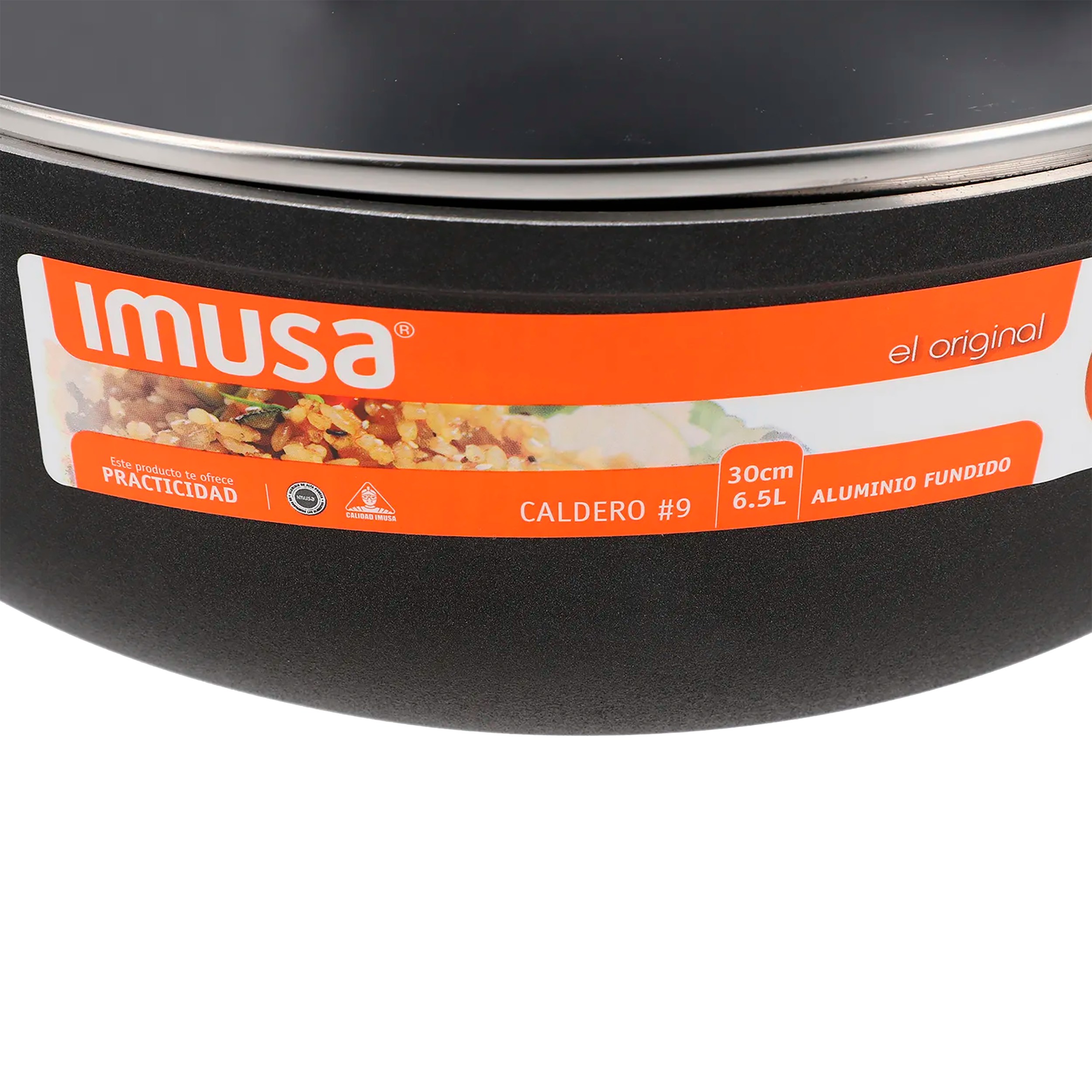 Caldero IMUSA antiadherente con tapa de vidrio 30 cm