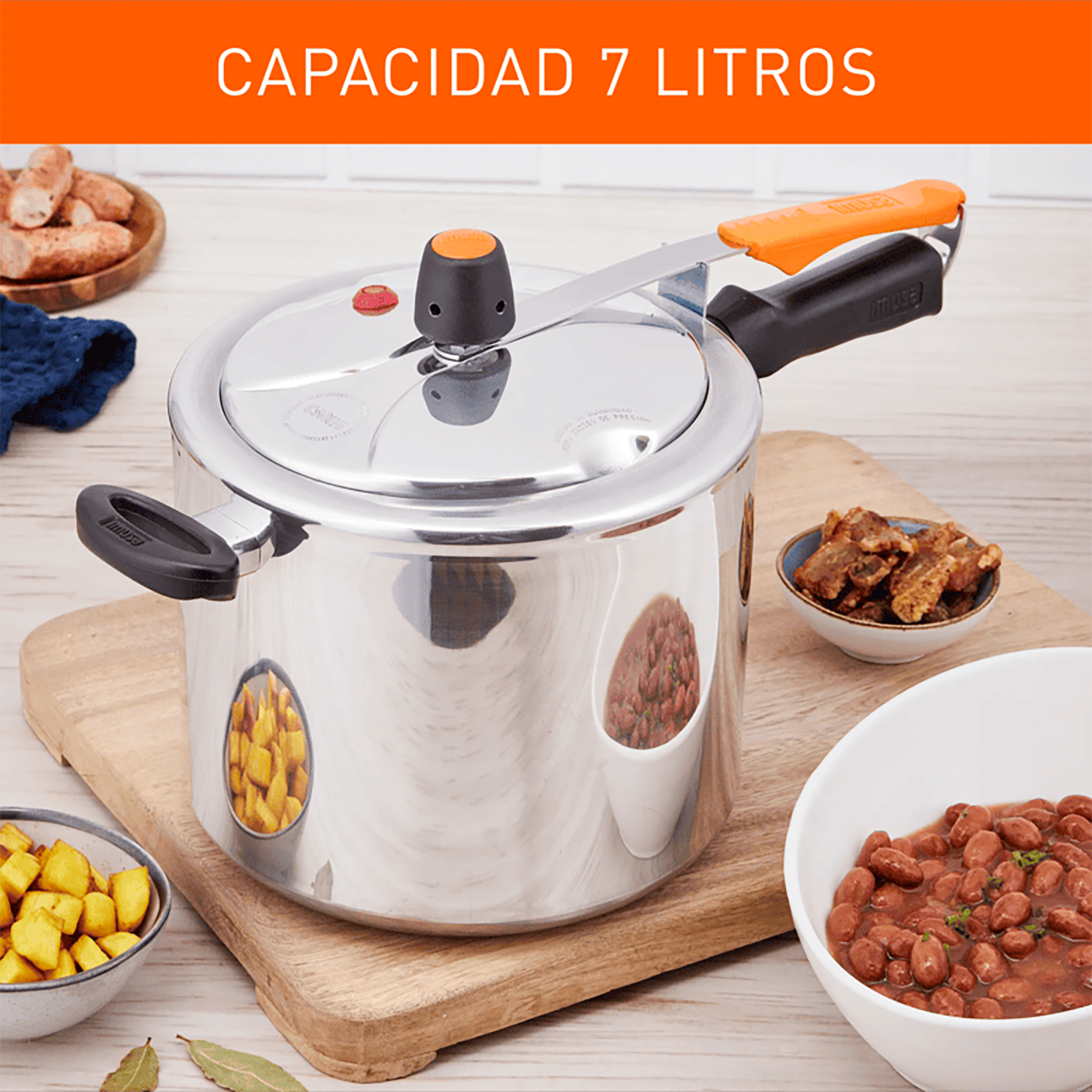 Olla a Presión SecuryPlus 7L + Batería 5 Piezas IMUSA Talent