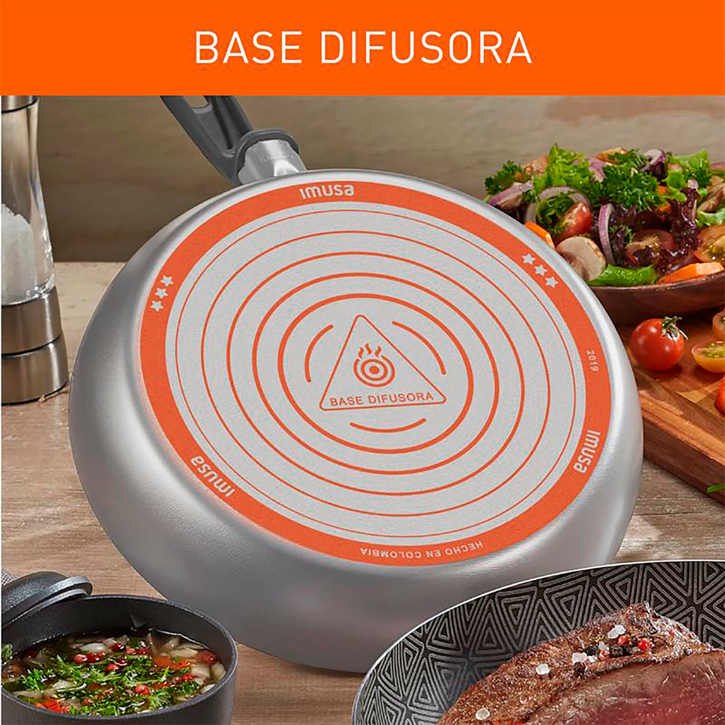 Olla a Presión SecuryPlus 7L + Batería 5 Piezas IMUSA Talent