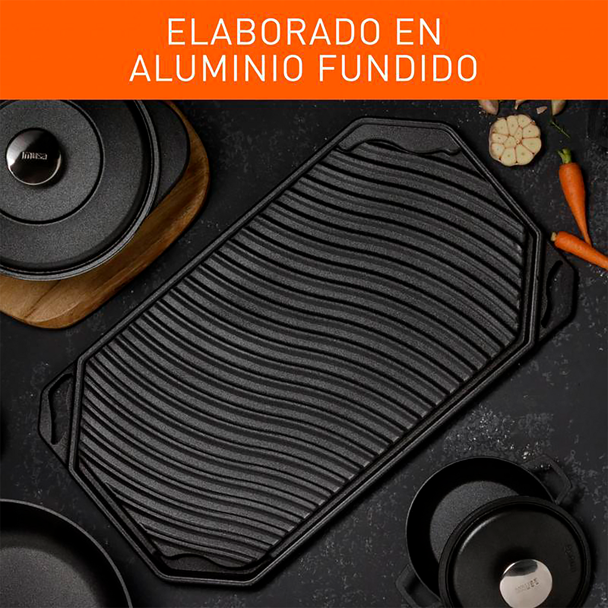 Double Burner IMUSA Delicia Aluminio Fundido Antiadherente