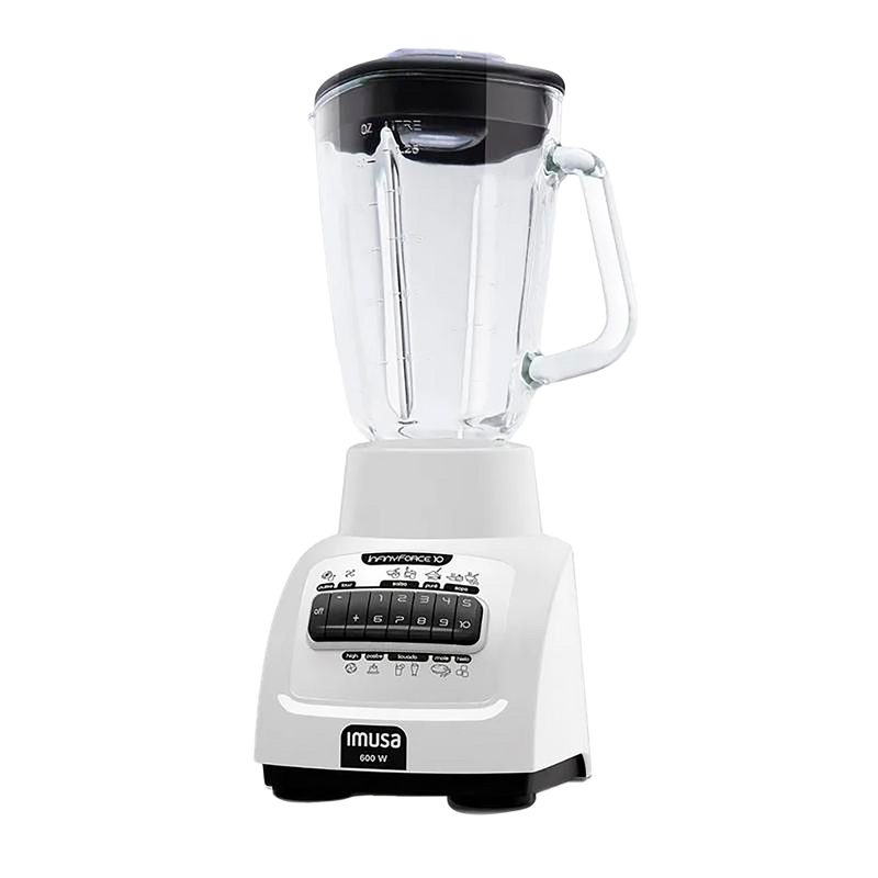 Licuadora IMUSA Infiny Force 10 Velocidades Vaso de Vidrio Blanca