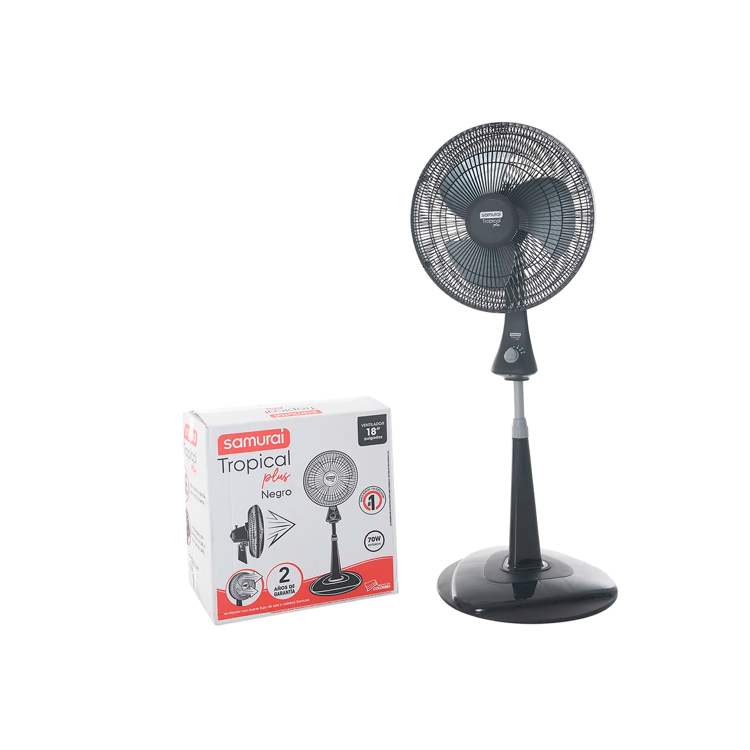 VENTILADOR TROPICAL PLUS NEGRO SAMURAI