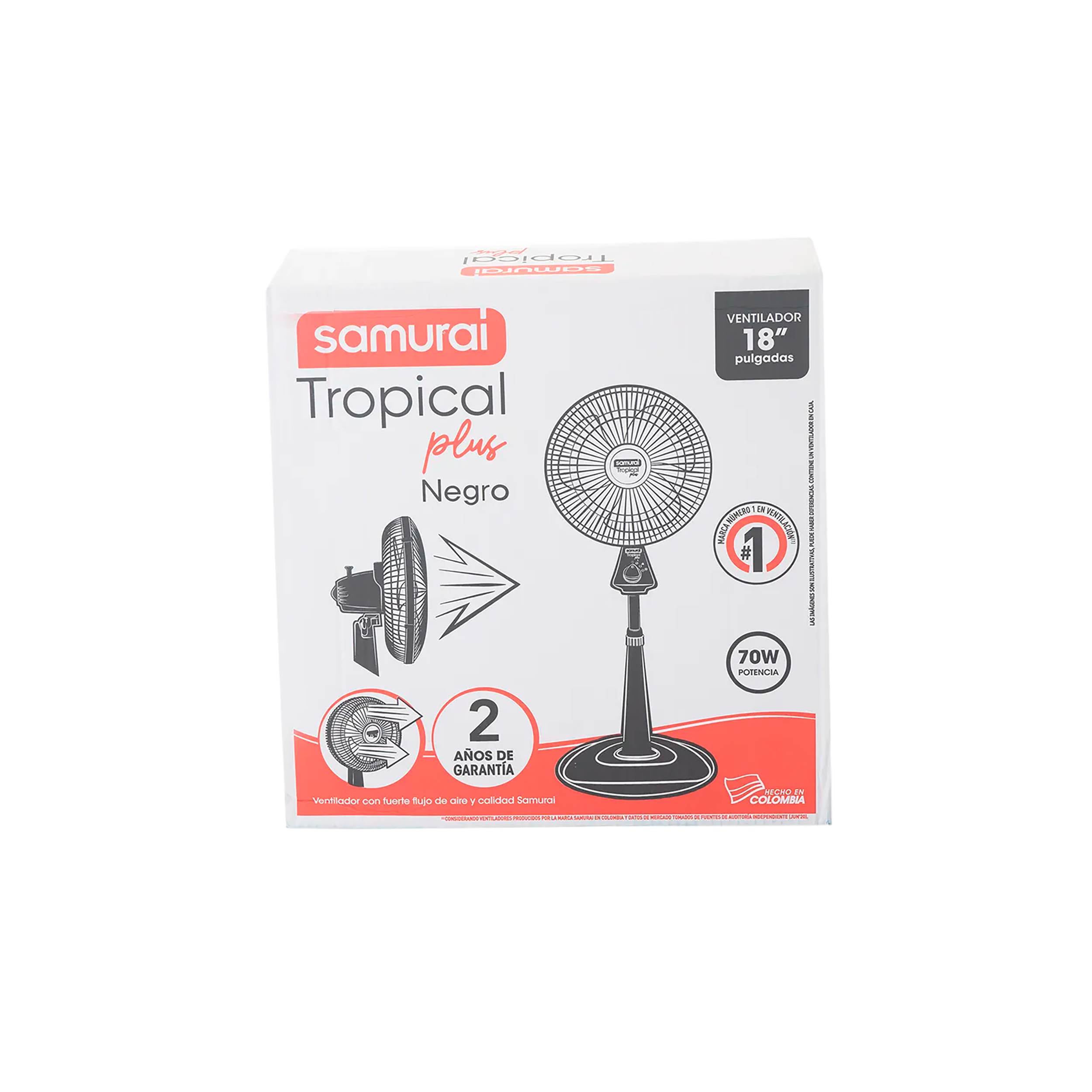 VENTILADOR TROPICAL PLUS NEGRO SAMURAI