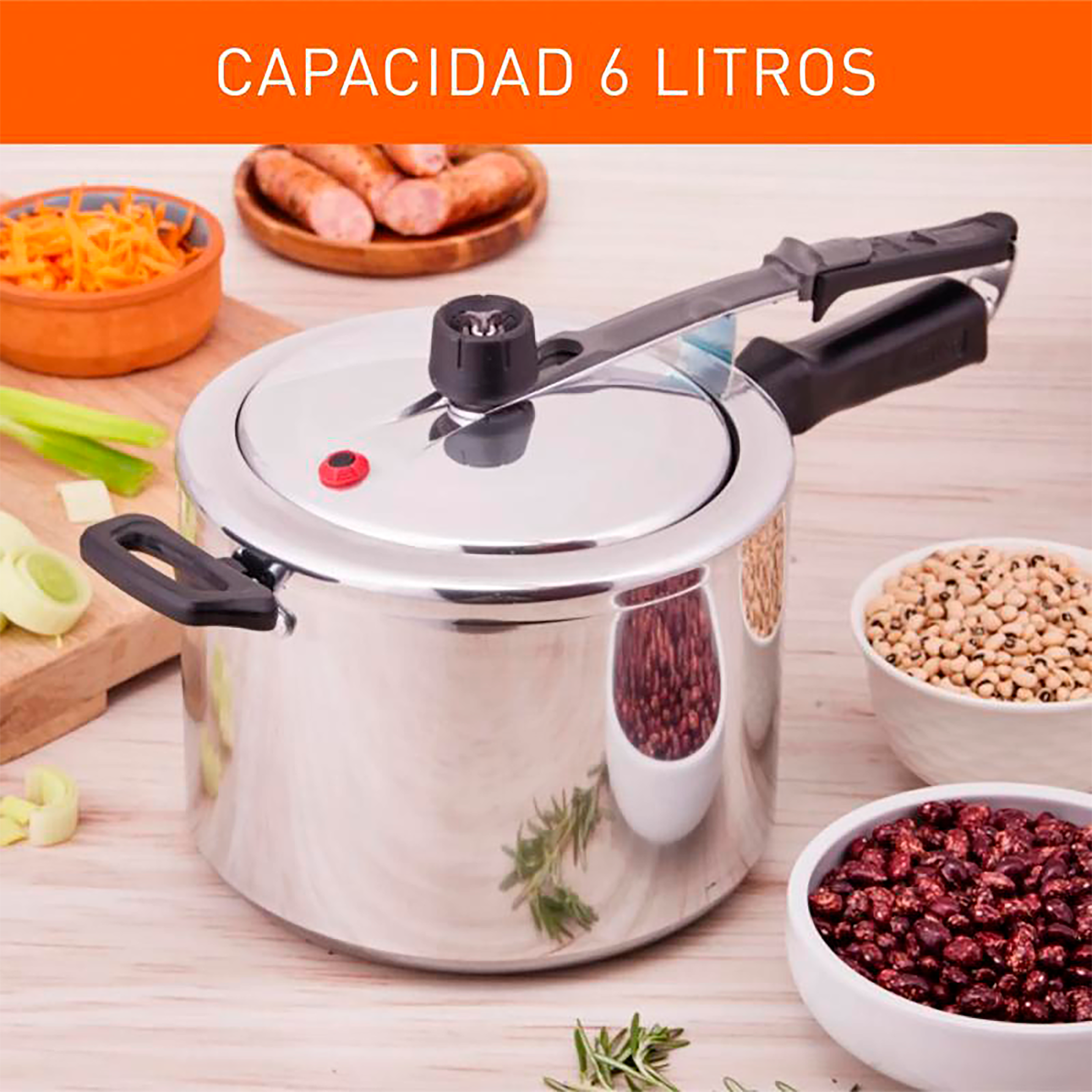 Olla a Presión Secury Control 6L + Cucharon Esencial IMUSA