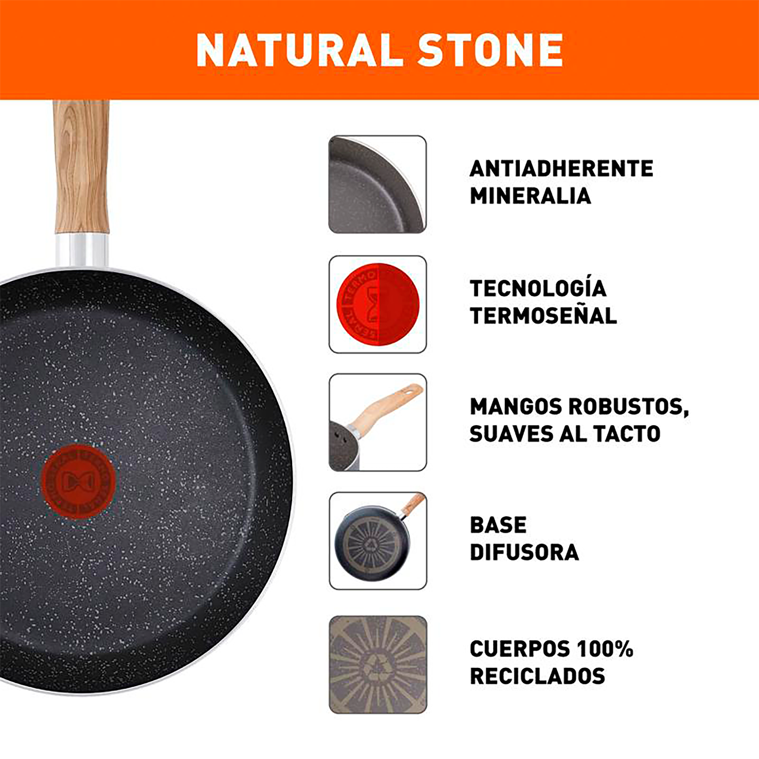 Sartén IMUSA Natural Stone 24cm Antiadherente
