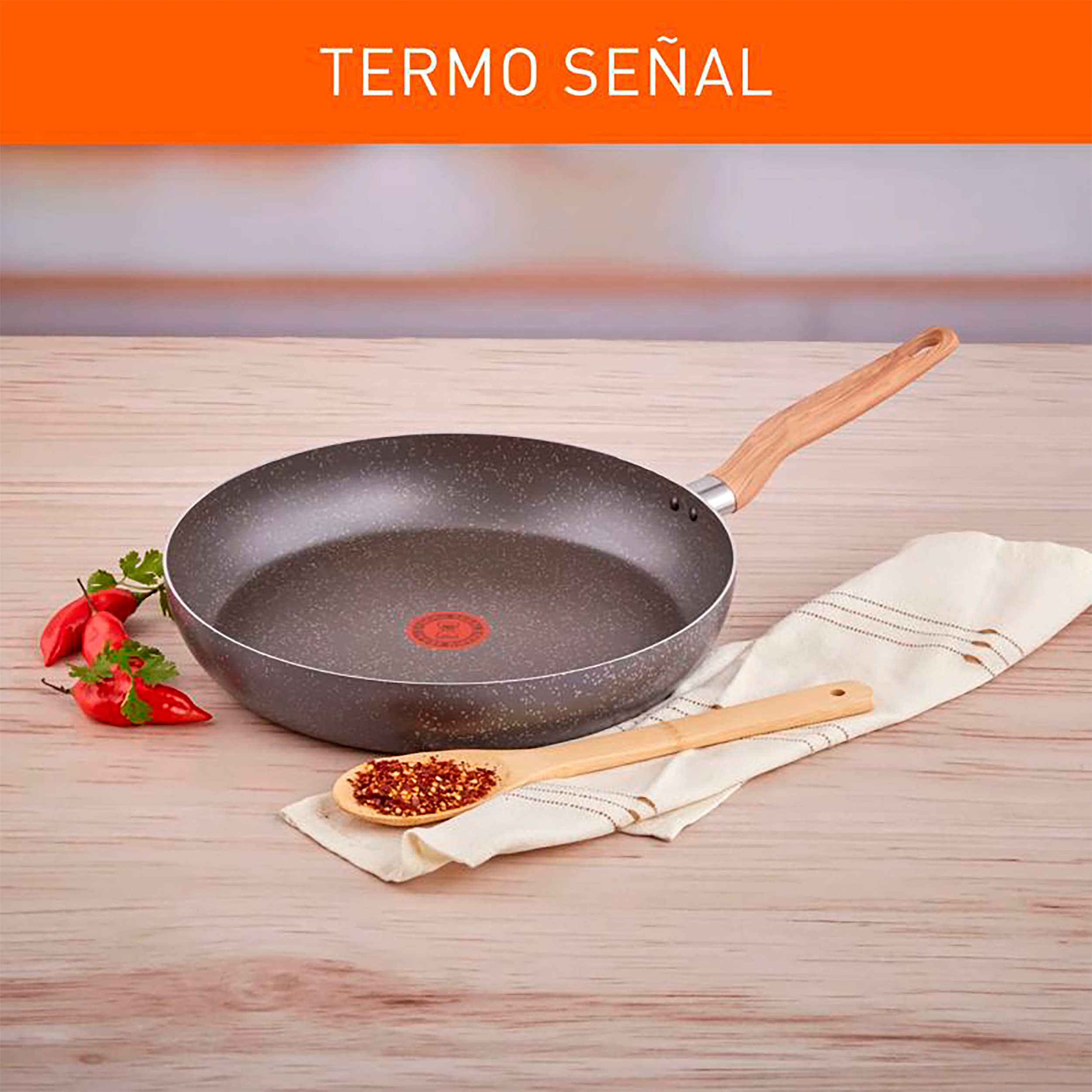 Sartén IMUSA Natural Stone 30cm Antiadherente Tapa de Vidrio