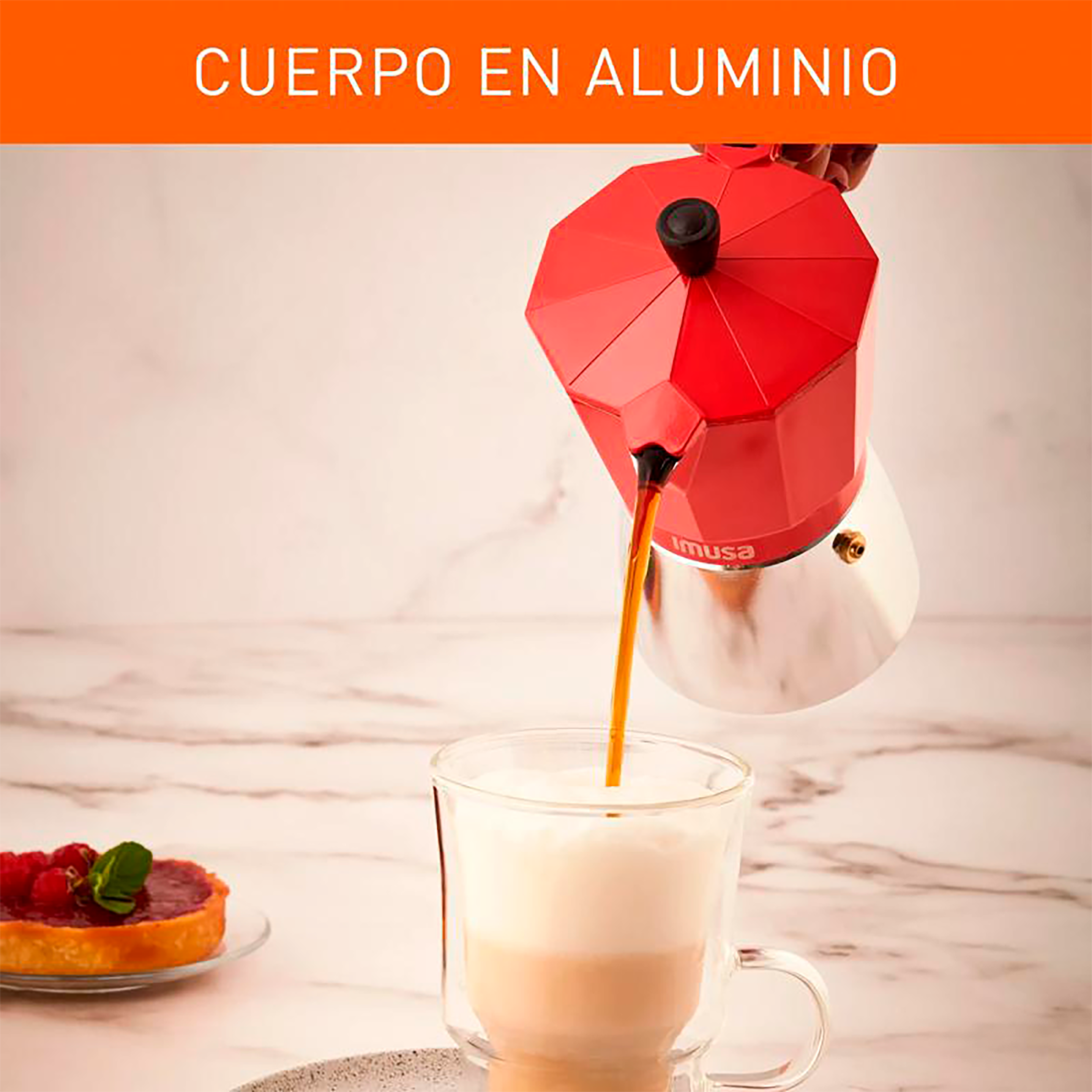 Cafetera Italiana IMUSA Espresso 6 tazas Roja