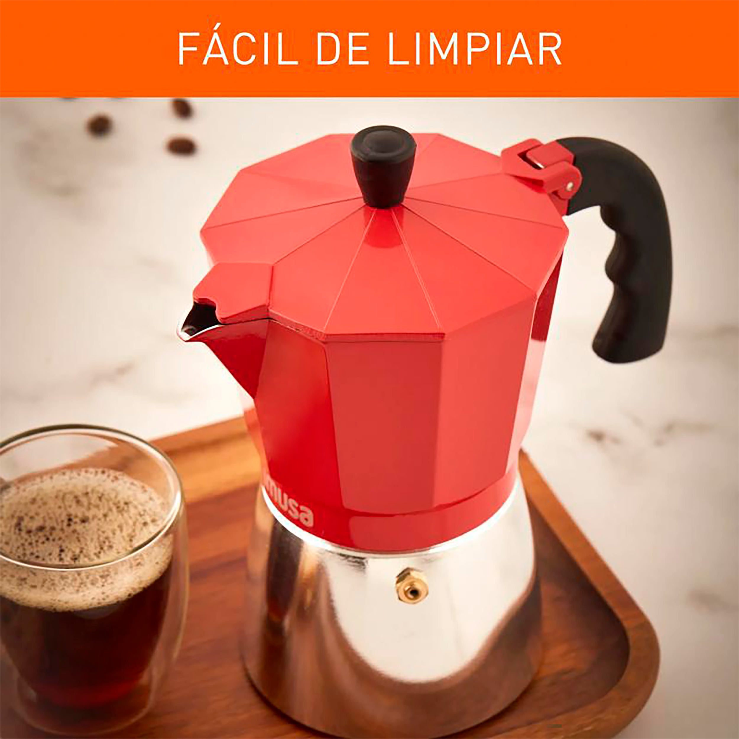 Cafetera Italiana IMUSA Espresso 6 tazas Roja