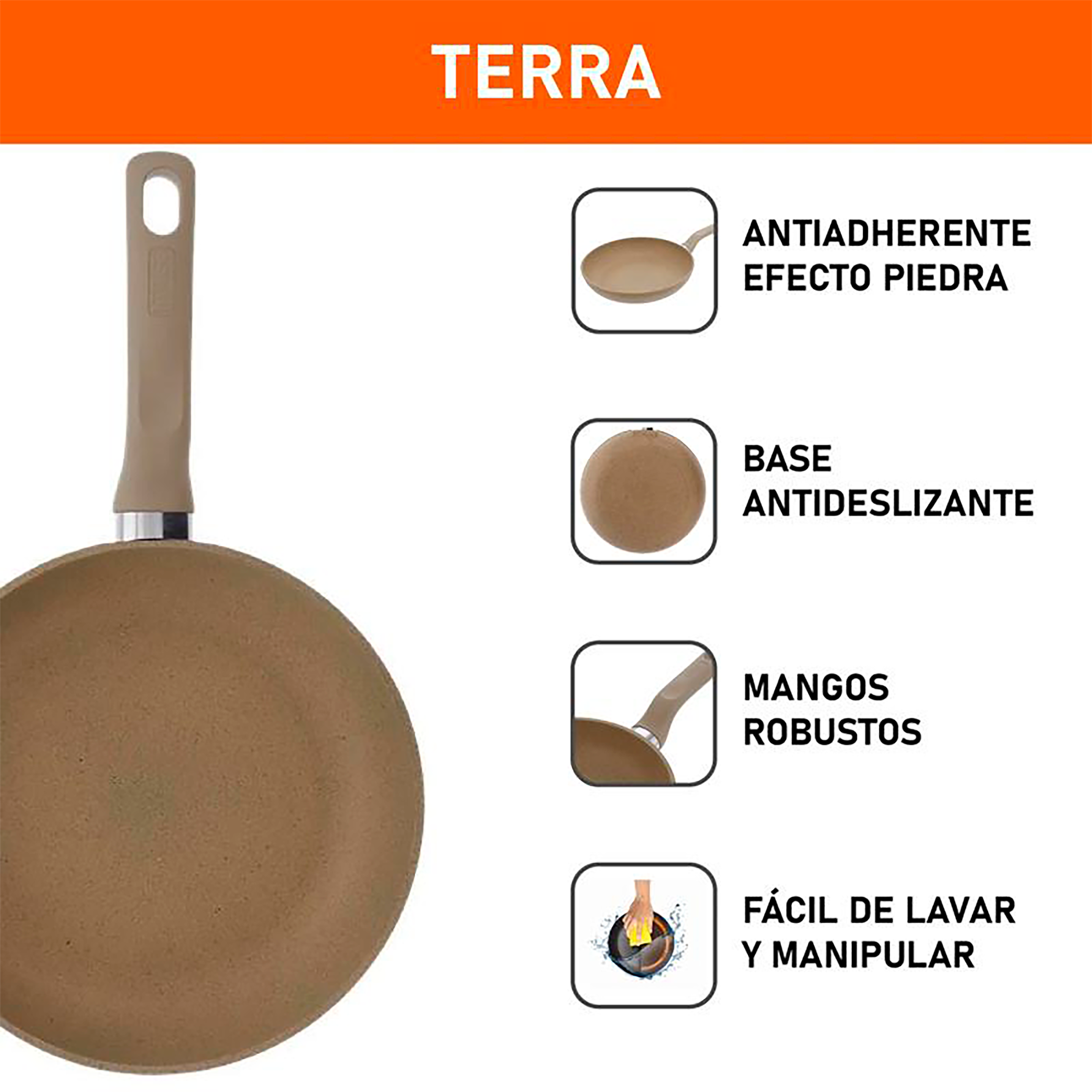 Sartén Profundo IMUSA Terra 24cm Aluminio Fundido Antiadherente