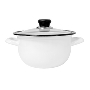 OLLA BLANCA 24 C/ TAPA VIDRIO PELTRE
